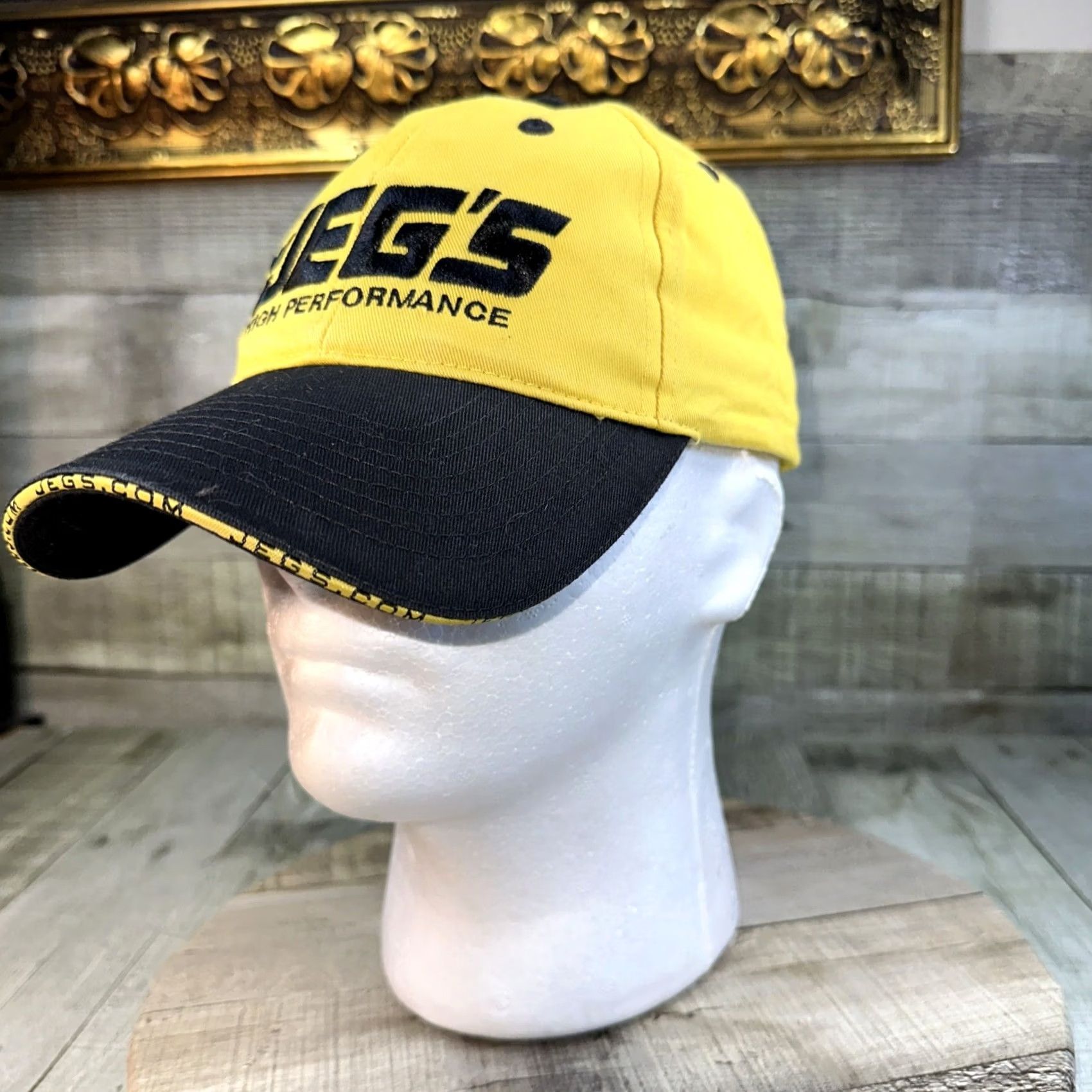 Vintage JEGS High Performance Yellow Cotton Baseball Cap Hat Strapback CH32 Size ONE SIZE - 2 Thumbnail