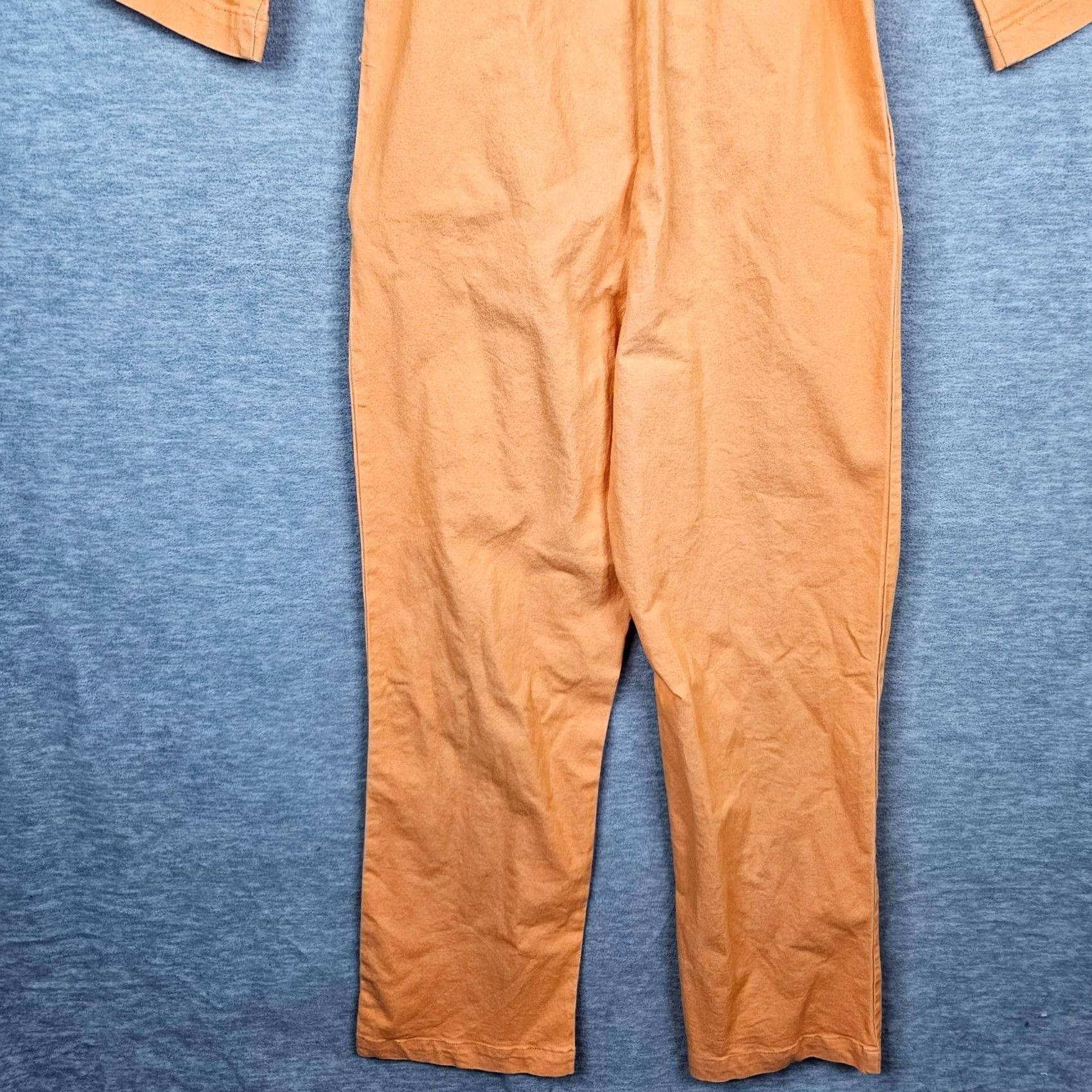 House of Sunny House Of Sunny Orange Belted Button Up Jumpsuit With Collar 3/4 Sleeves Size 4 Size 27" / US 4 / IT 40 - 4 Thumbnail
