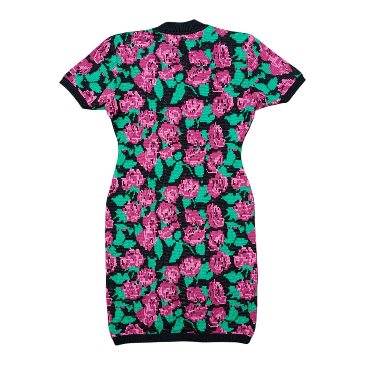 Yves Saint Laurent 80's Yvest Saint Laurent Tricots Knitted Floral Dress Size M / US 6-8 / IT 42-44 - 2 Thumbnail