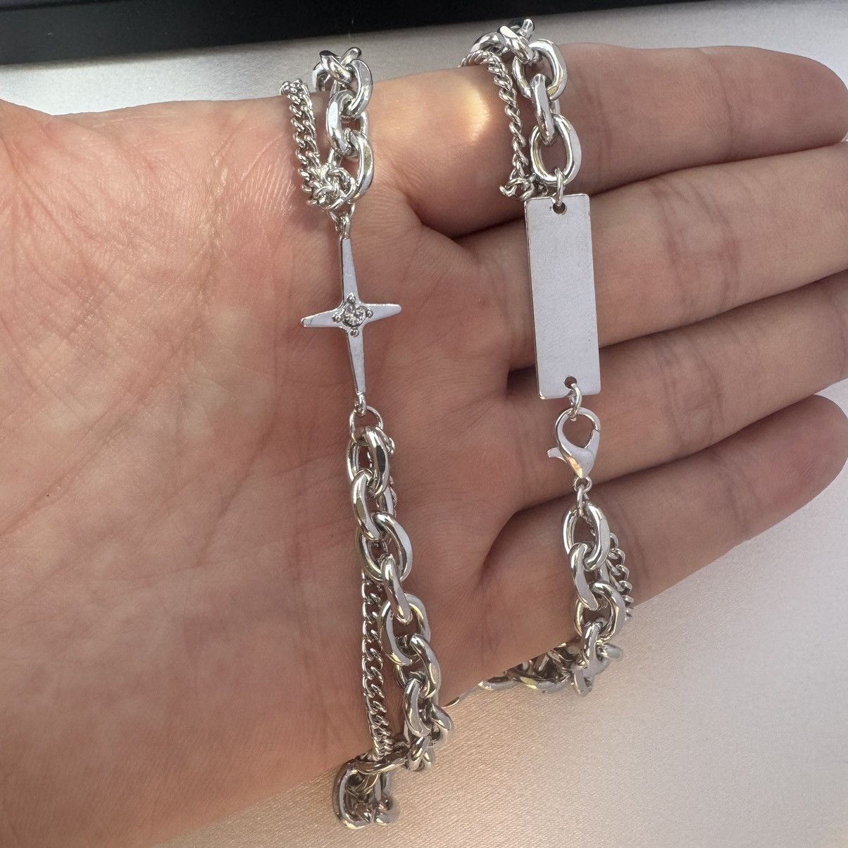 Other Double Layer Star Link Chain Necklace for Men Women Size ONE SIZE - 4 Thumbnail