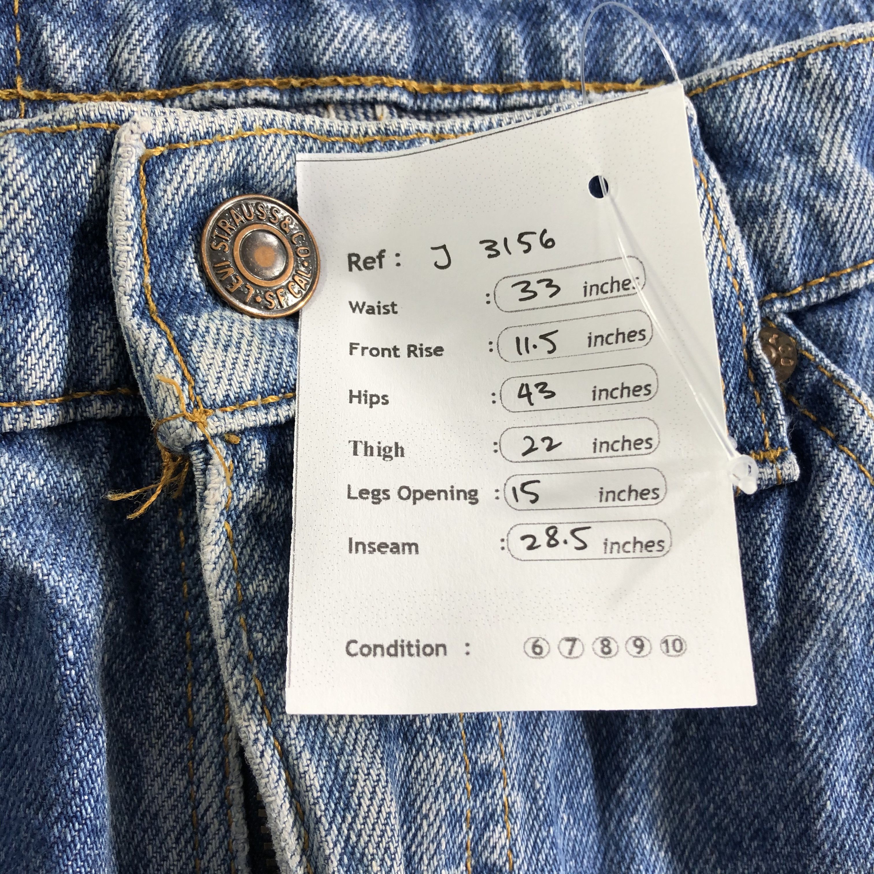 Levi's Vintage 90s Orange Tab Levis 505 Jeans-J3156 Size US 33 - 11 Thumbnail