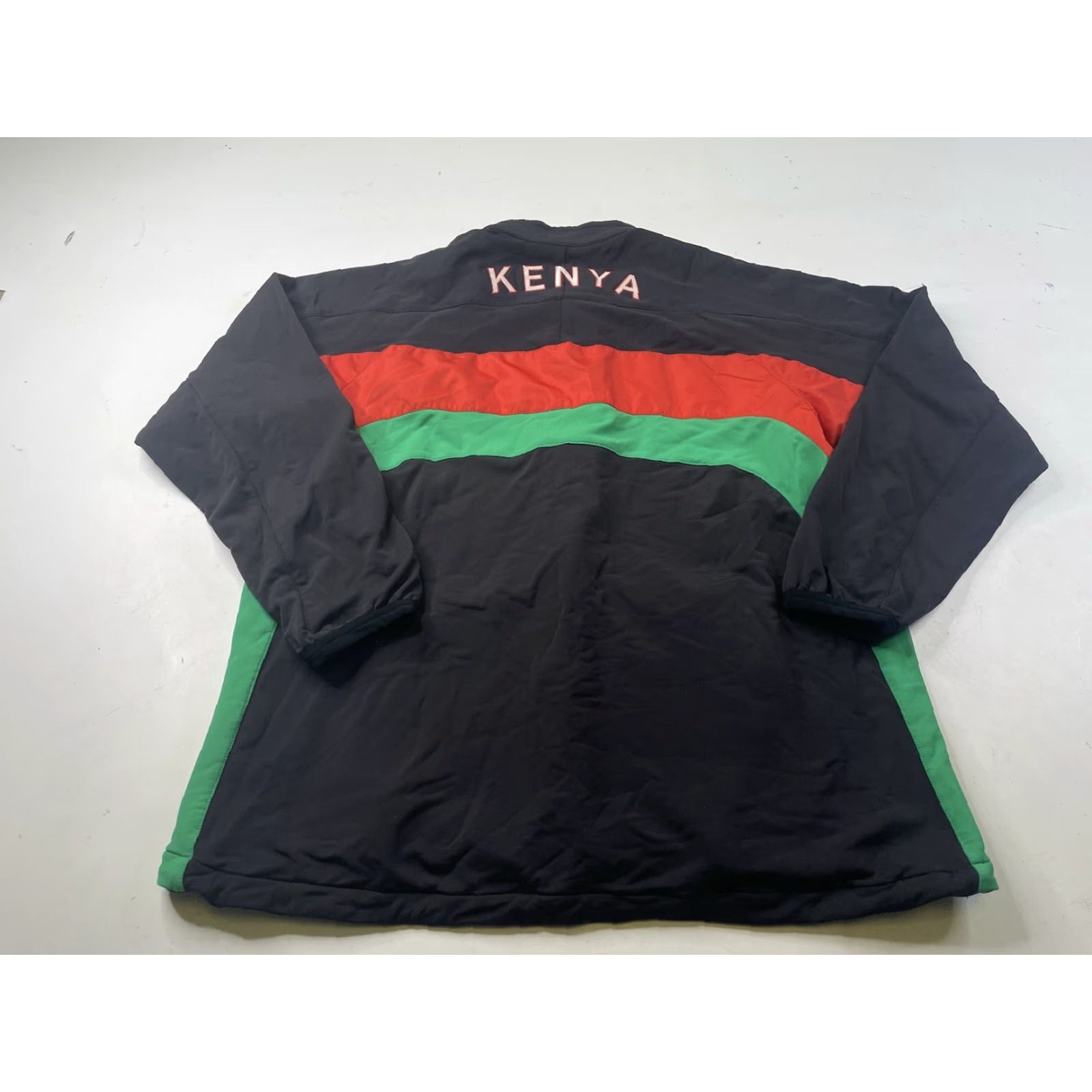 Nike VINTAGE Nike Kenya Running Track Jacket Womens Large Full Zip USA Olympics Black Full Zip Women Track Jacket Size L / US 10 / IT 46 - 2 Thumbnail