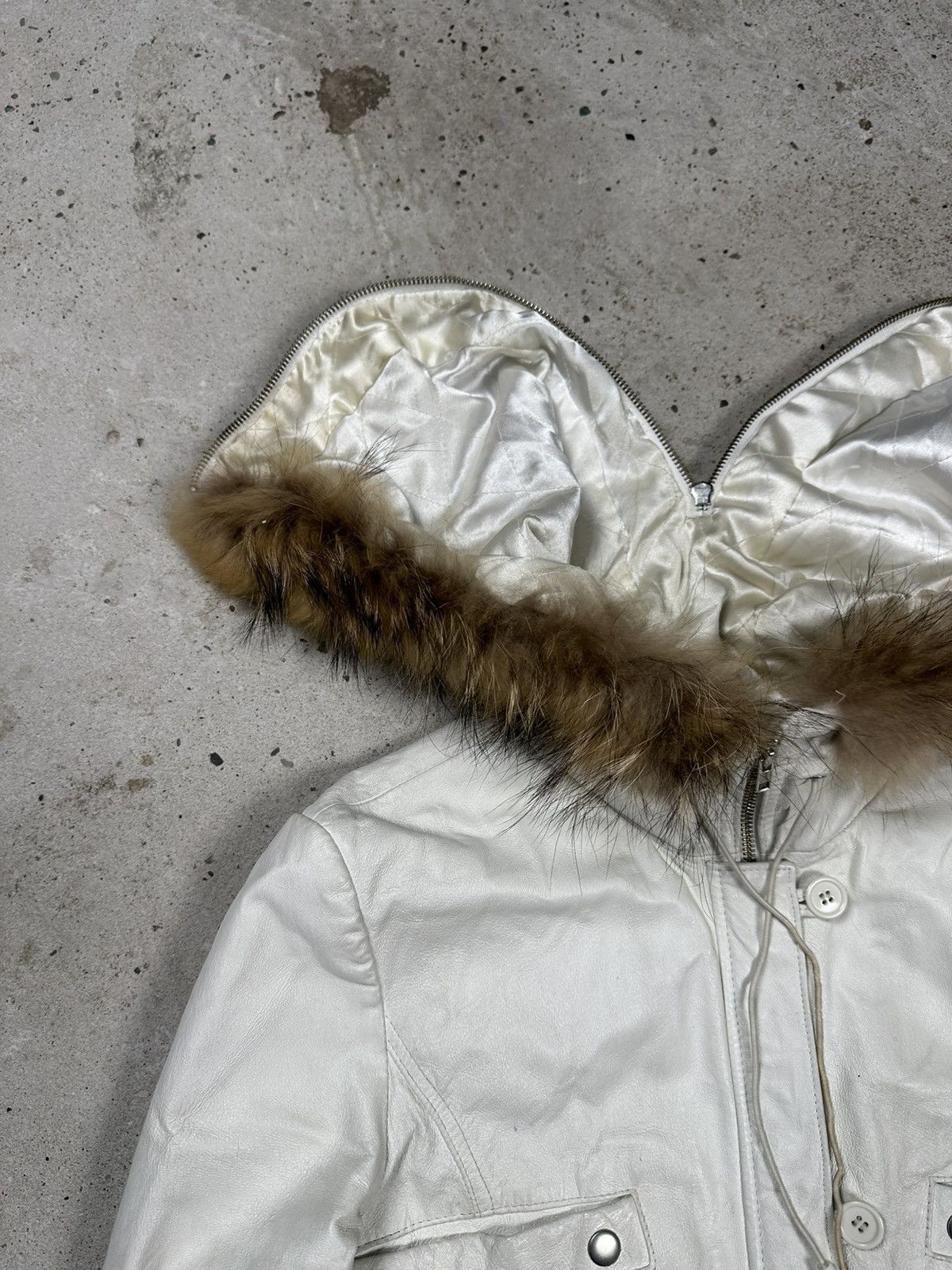 Japanese Brand Vintage Y2K N2B Leather Bomber Racoon Fur Jacket Flyers Size US S / EU 44-46 / 1 - 8 Thumbnail