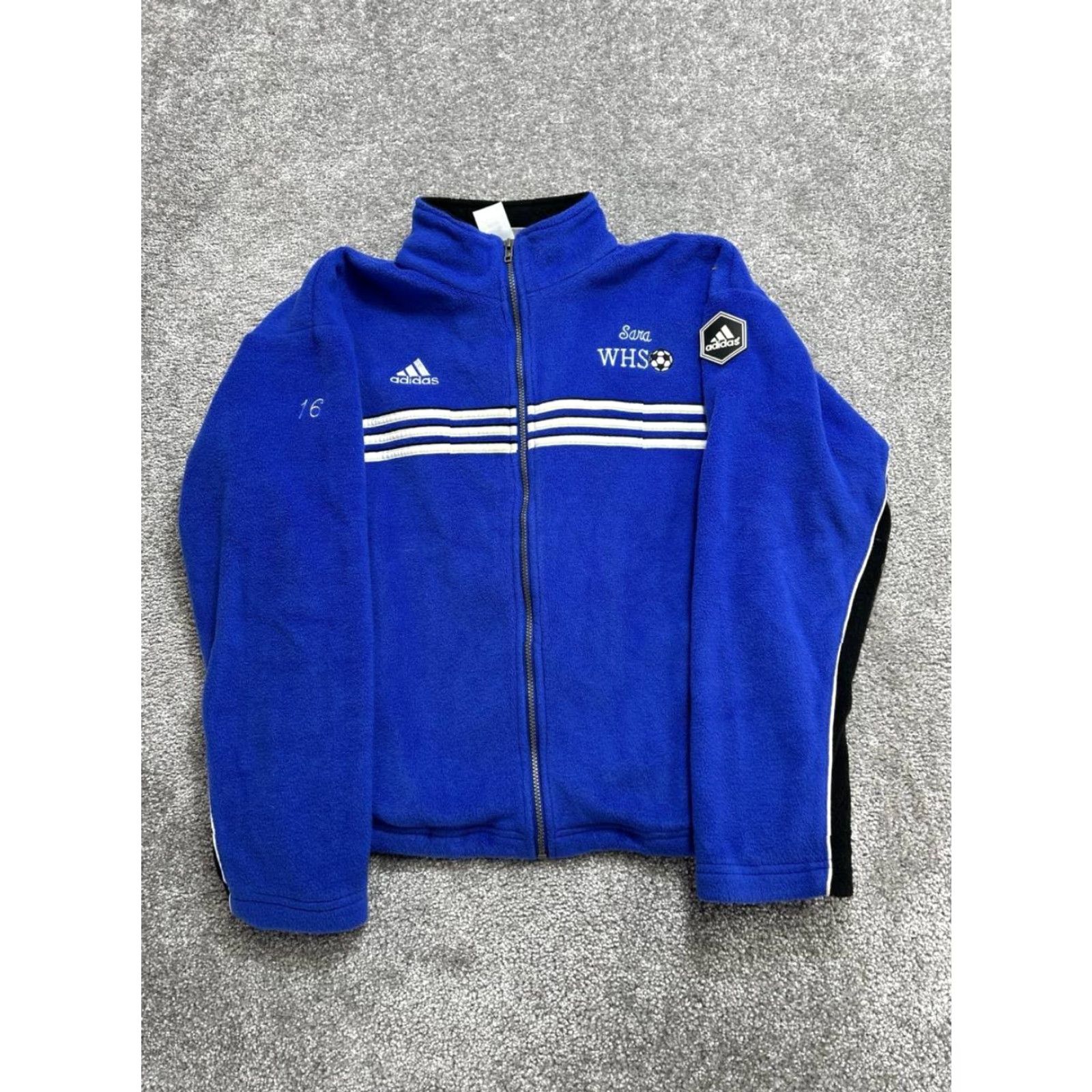 Adidas Adidas Jacket Womens Small Blue Striped Full Zip Football Track Jacket Women S Blue Modern Weathergear Wind-Resistant 16 Season Fall Spring Winter Size S / US 4 / IT 40 - 2 Thumbnail