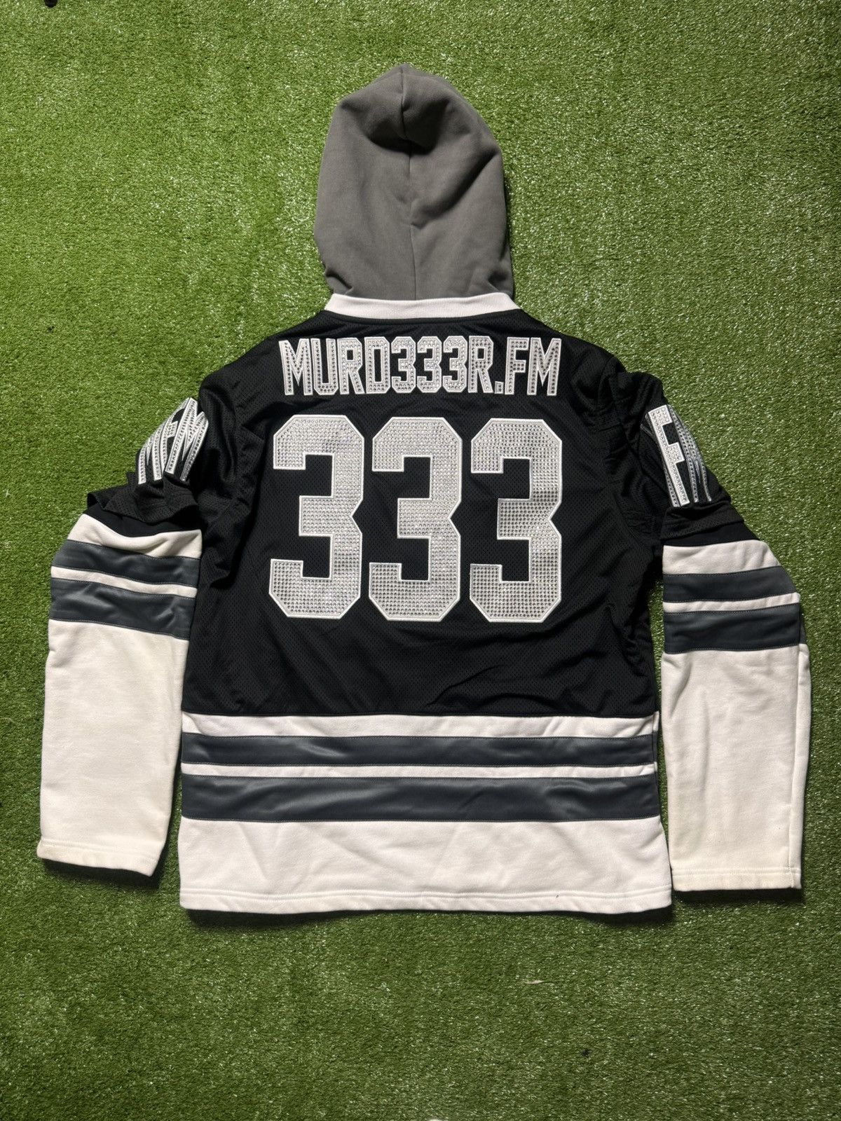 murd333r.fm MURD333R FM LA IC333 Hooded Hockey Jersey Sweatshirt Size US L / EU 52-54 / 3 - 5 Thumbnail