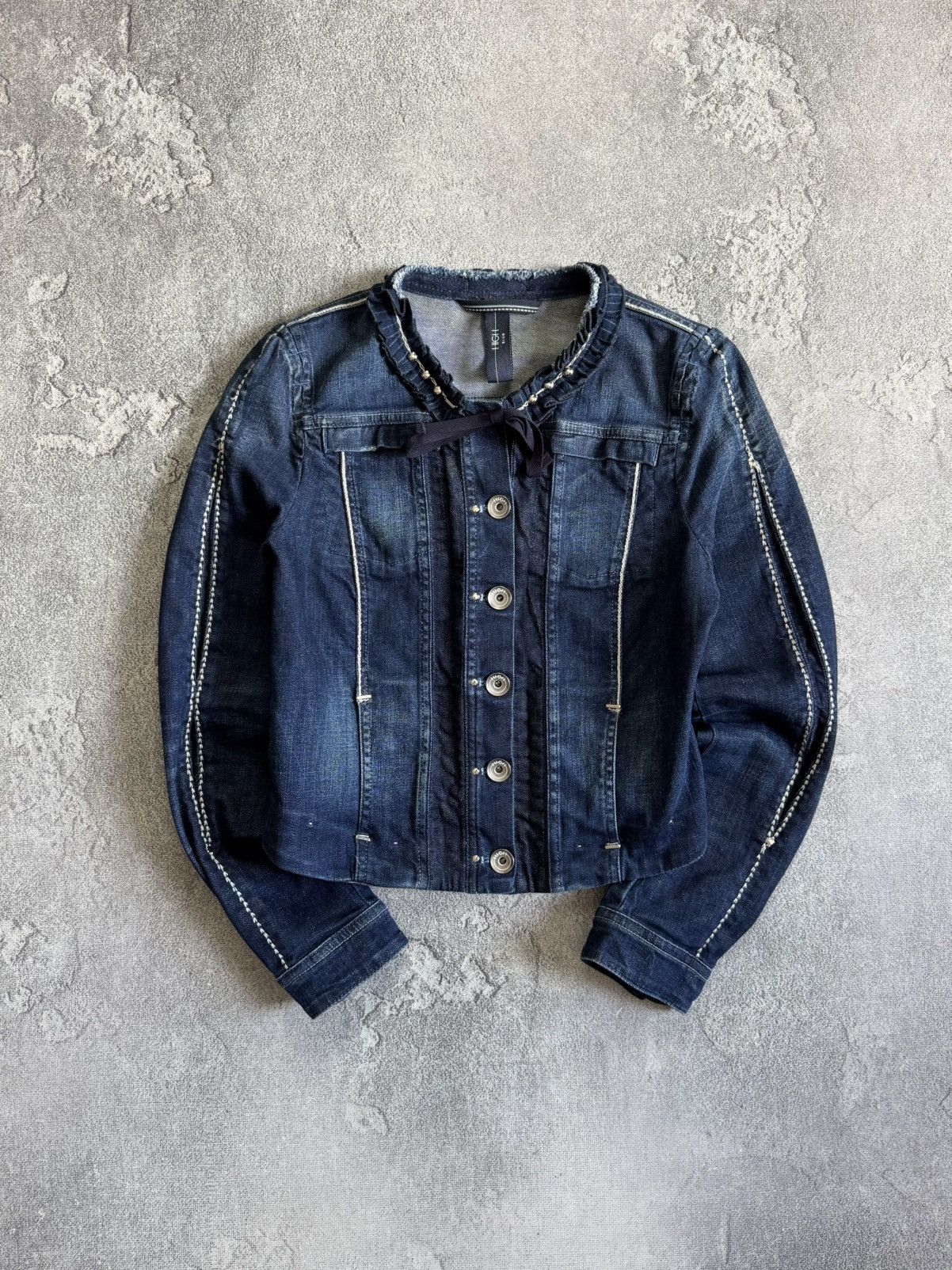 Vintage Womens HIGH Blue Use Couture Button Denim Jacket Blazer Size M / US 6-8 / IT 42-44 - 1 Thumbnail