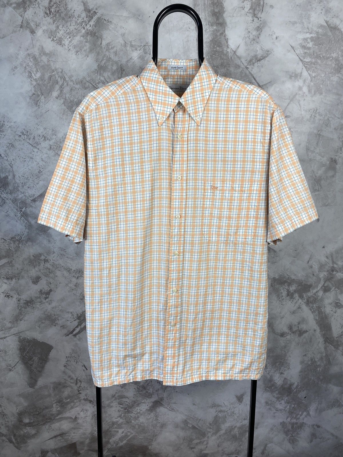 Dior Christian Dior checkered shirt embroidered logo on chest Size US M / EU 48-50 / 2 - 1 Thumbnail