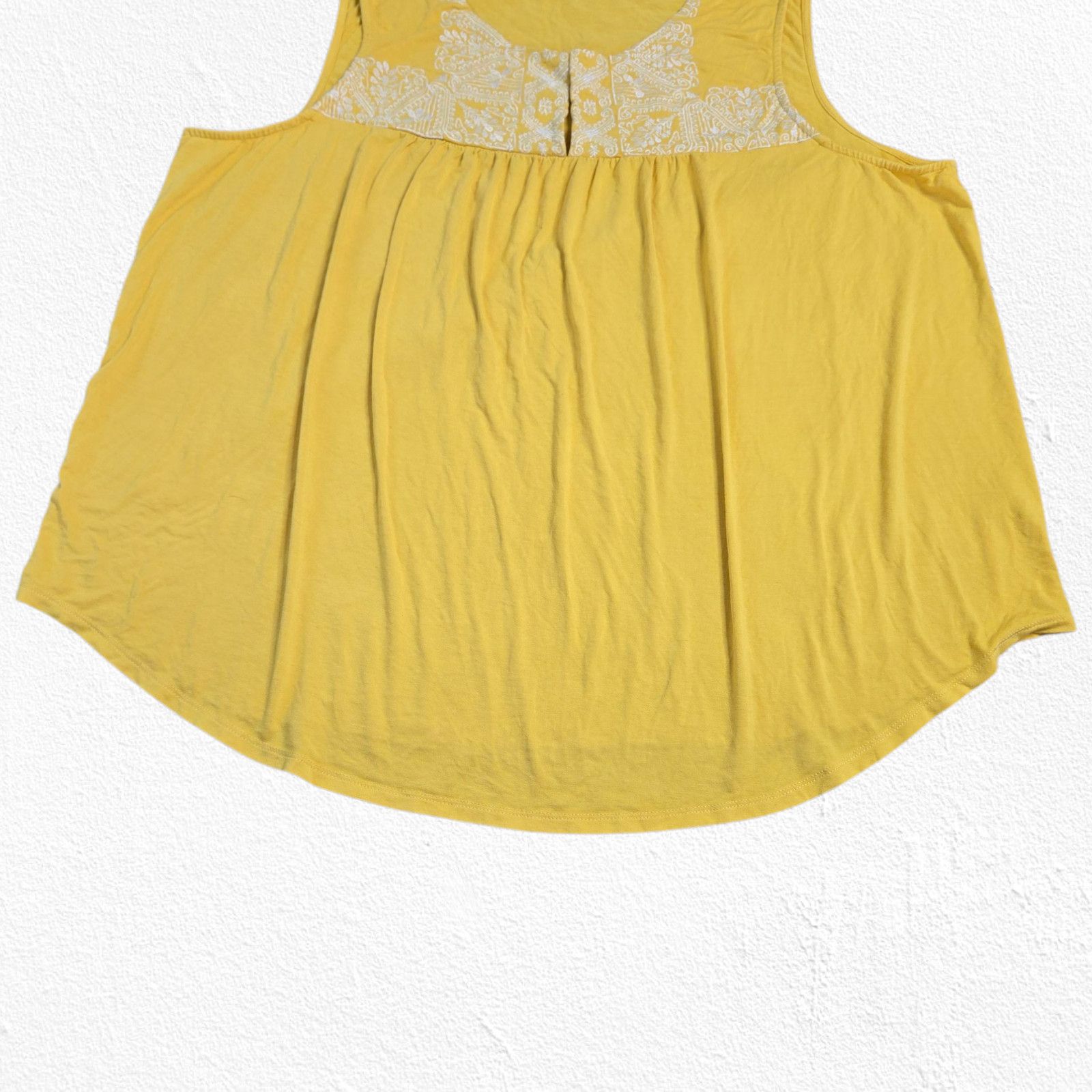 Adrianna Papell Adrianna Papell Yellow Sleeveless Boho Blouse Size 2X Size XXL / US 16-18 / IT 52-54 - 11 Thumbnail