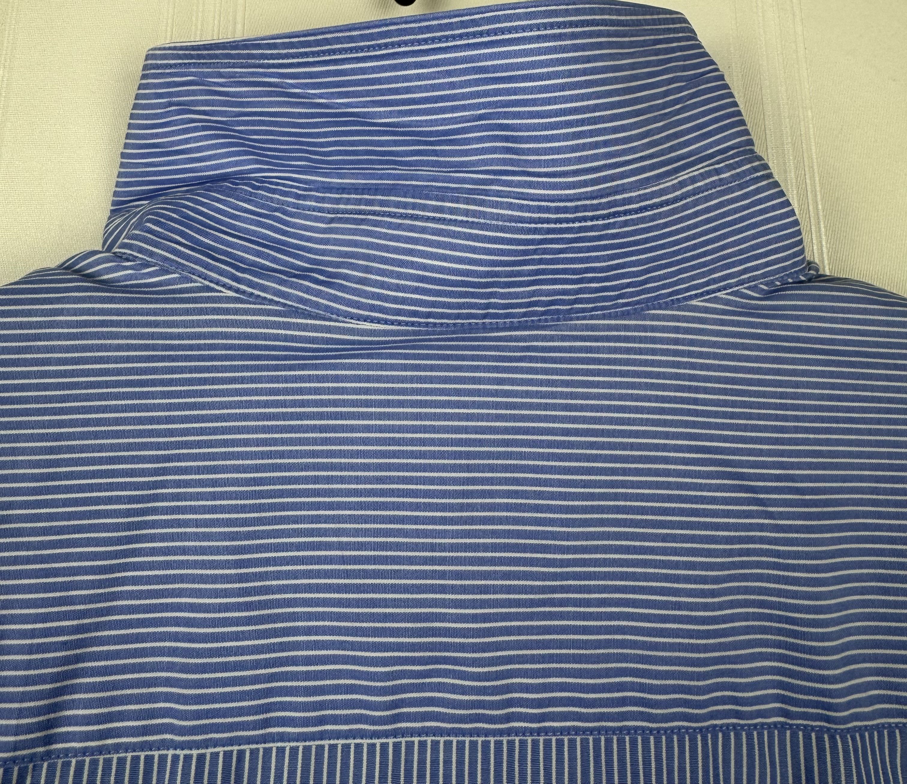 Boggi Boggi Milano Blue Striped Shirt Size 42 100% Cotton Size US XS / EU 42 / 0 - 19 Thumbnail