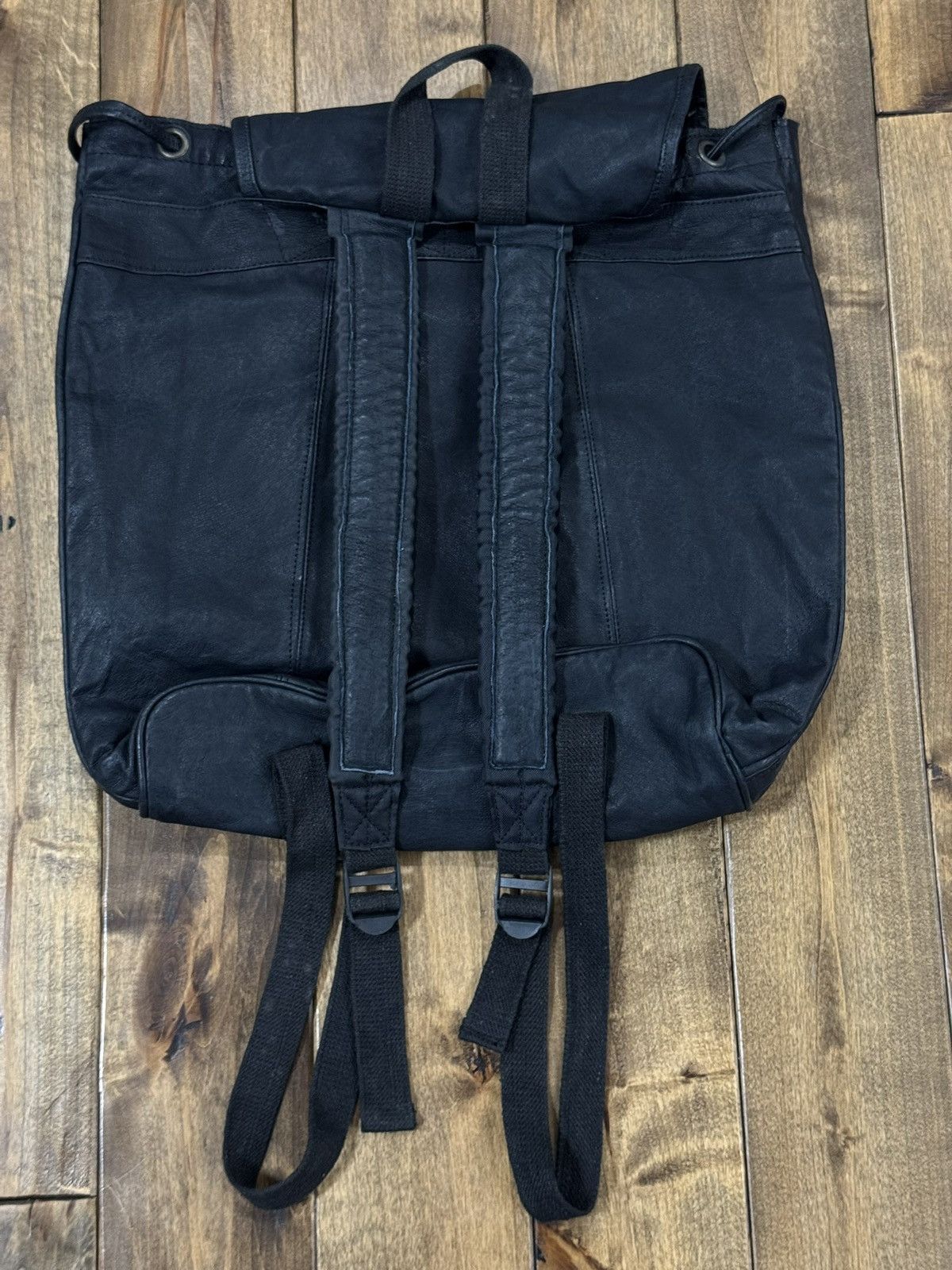 Camel VTG 90s Camel Cigarettes Black Leather Rucksack Backpack Size ONE SIZE - 7 Thumbnail