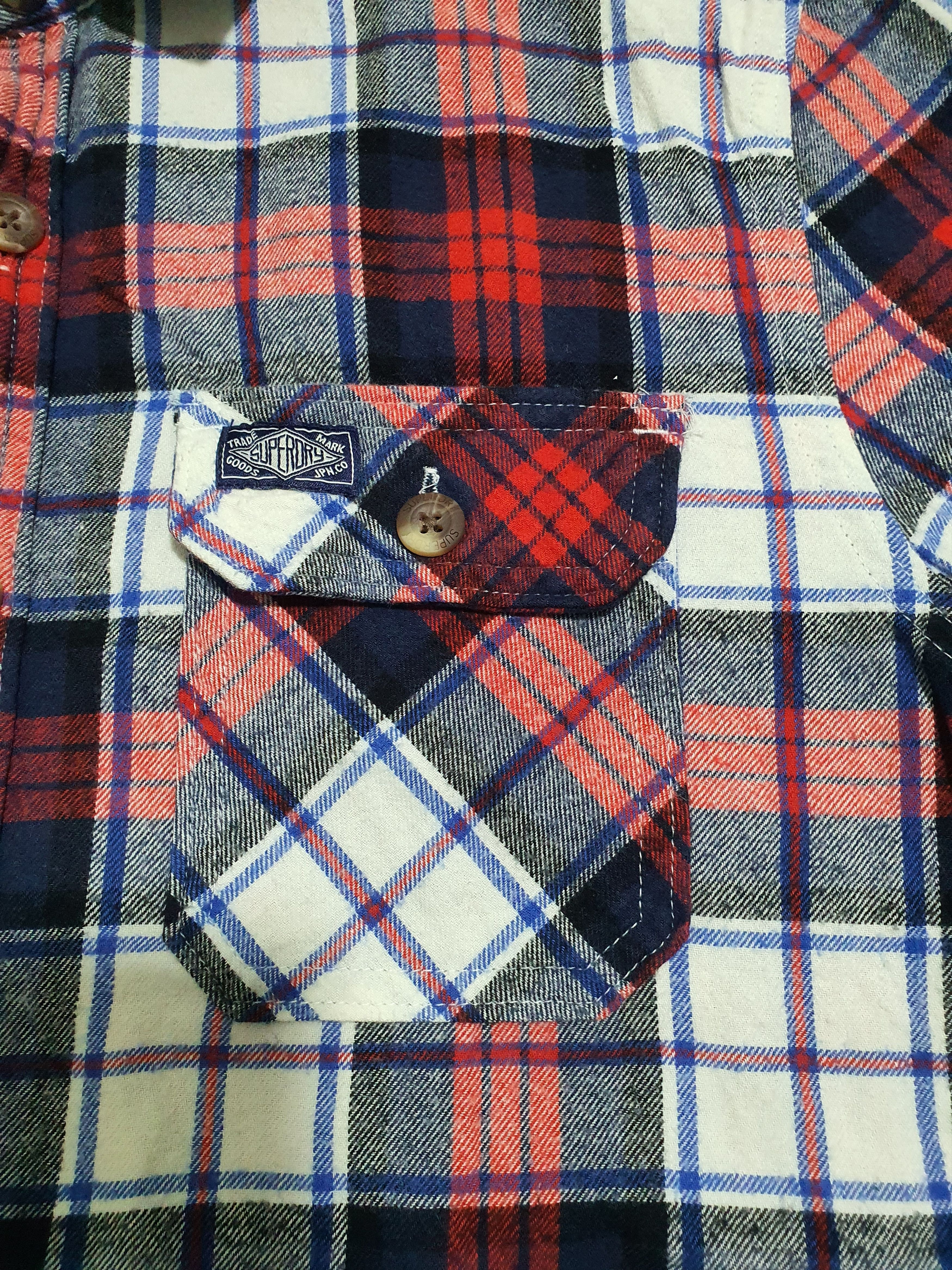 Japanese Brand × Superdry SUPERDRY 19.5/29 CHECKED RED WORK SHIRT Size US M / EU 48-50 / 2 - 5 Thumbnail