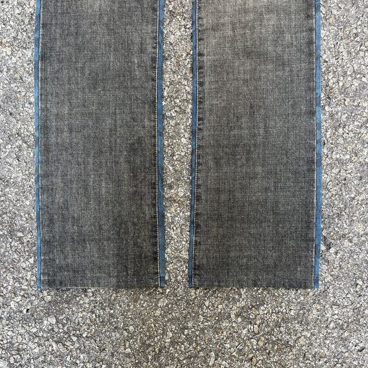 If Six Was Nine Morgan Homme Jeans Two Tone Colour Low Rise Denim Camo Size US 29 - 3 Thumbnail