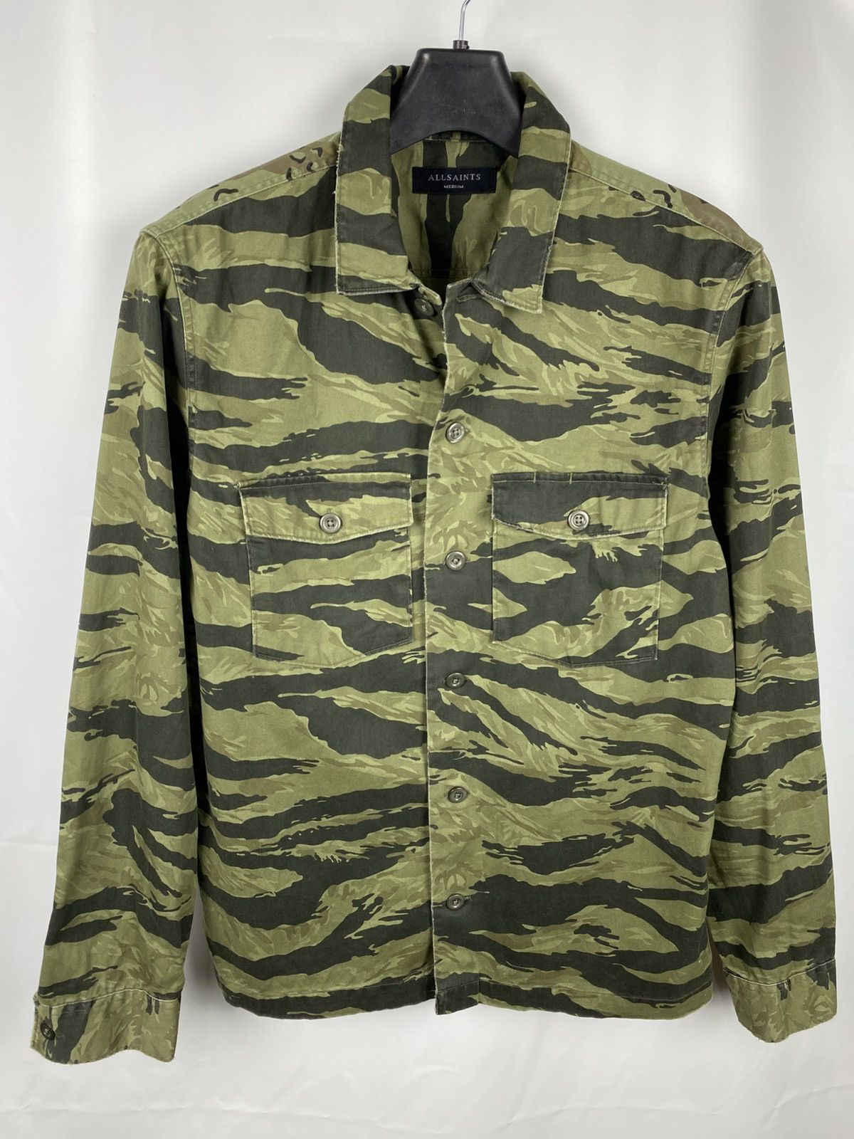 Allsaints Camouflage Overshirt Shaket Button Up Men size M
