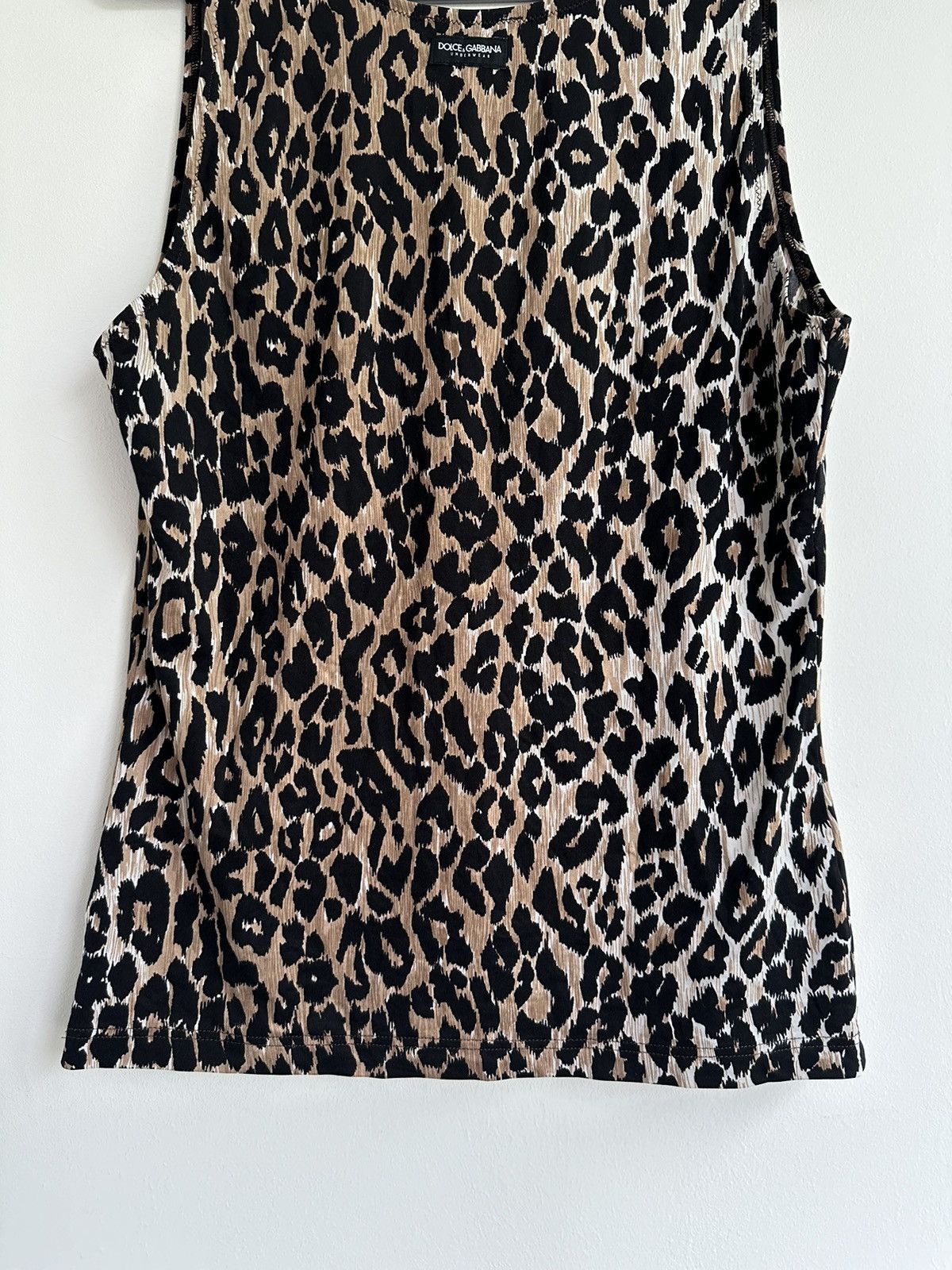 Dolce & Gabbana 00s Dolce & Gabbana Leopard Print Stretch Tank Top Size M/L Size M / US 6-8 / IT 42-44 - 5 Thumbnail