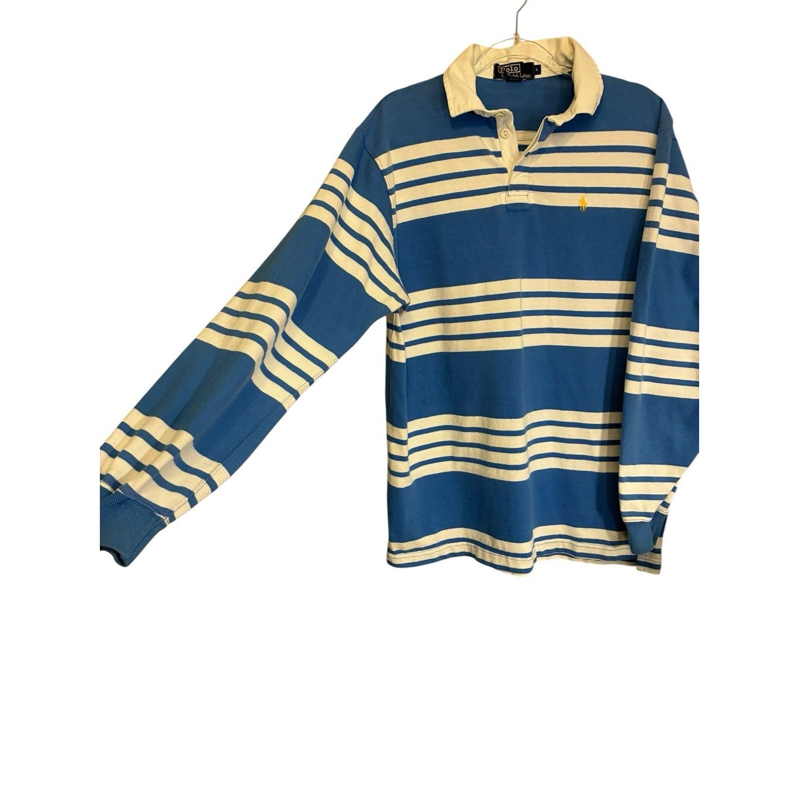 Polo Ralph Lauren VTG 90s Polo Ralph Lauren Rugby Shirt XL Striped pony lUSA Size US XL / EU 56 / 4 - 14 Thumbnail