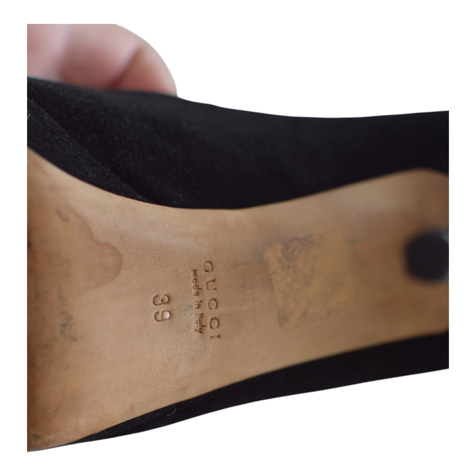 Gucci Gucci Black Suede Leather Almond Toe Classic Heel Platform Size US 9 / IT 39 - 15 Thumbnail