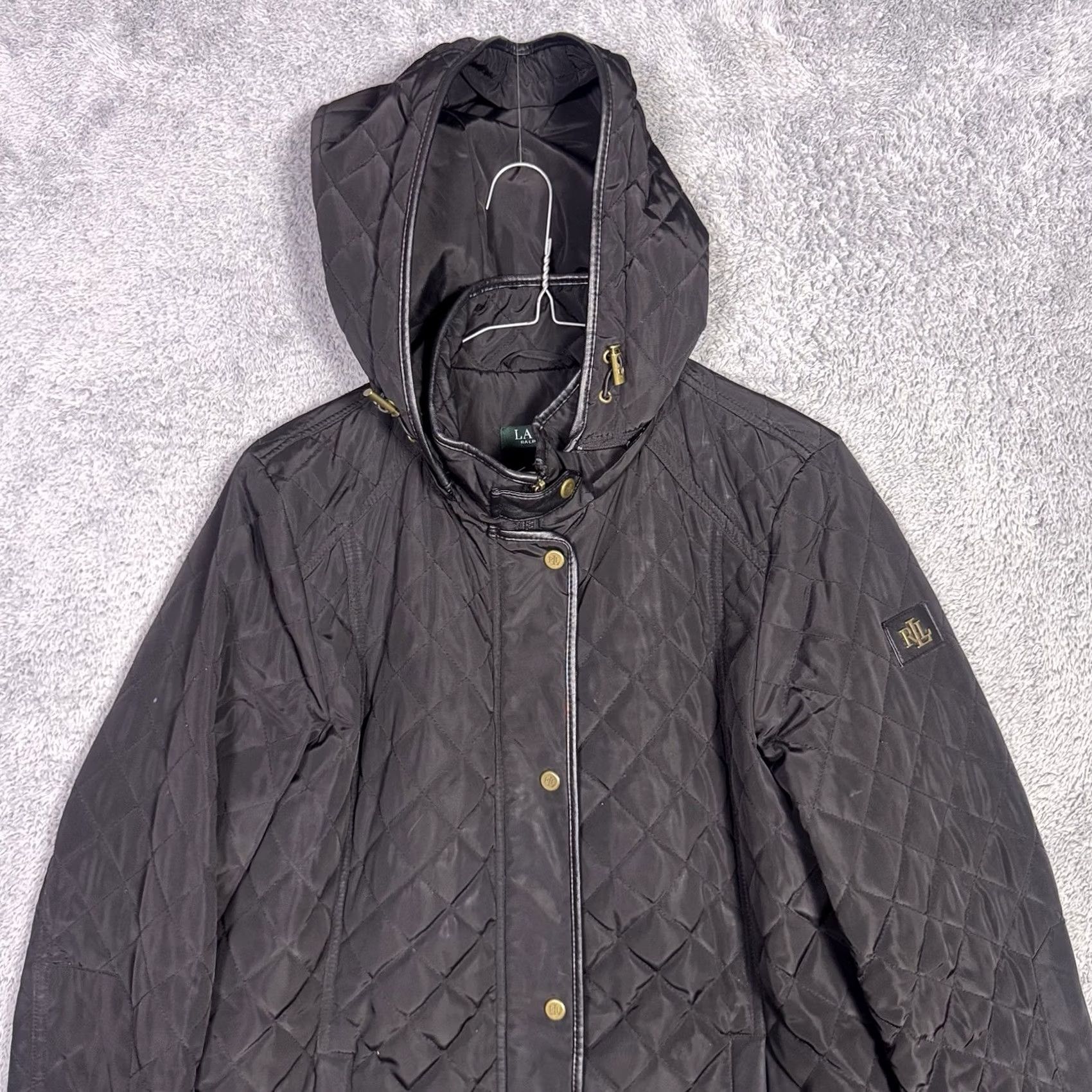 Ralph Lauren Ralph Lauren Jacket Women M Diamond Quilted Equestrian Barn Puffer Hood Full Zip - Black Label Size M / US 6-8 / IT 42-44 - 4 Thumbnail