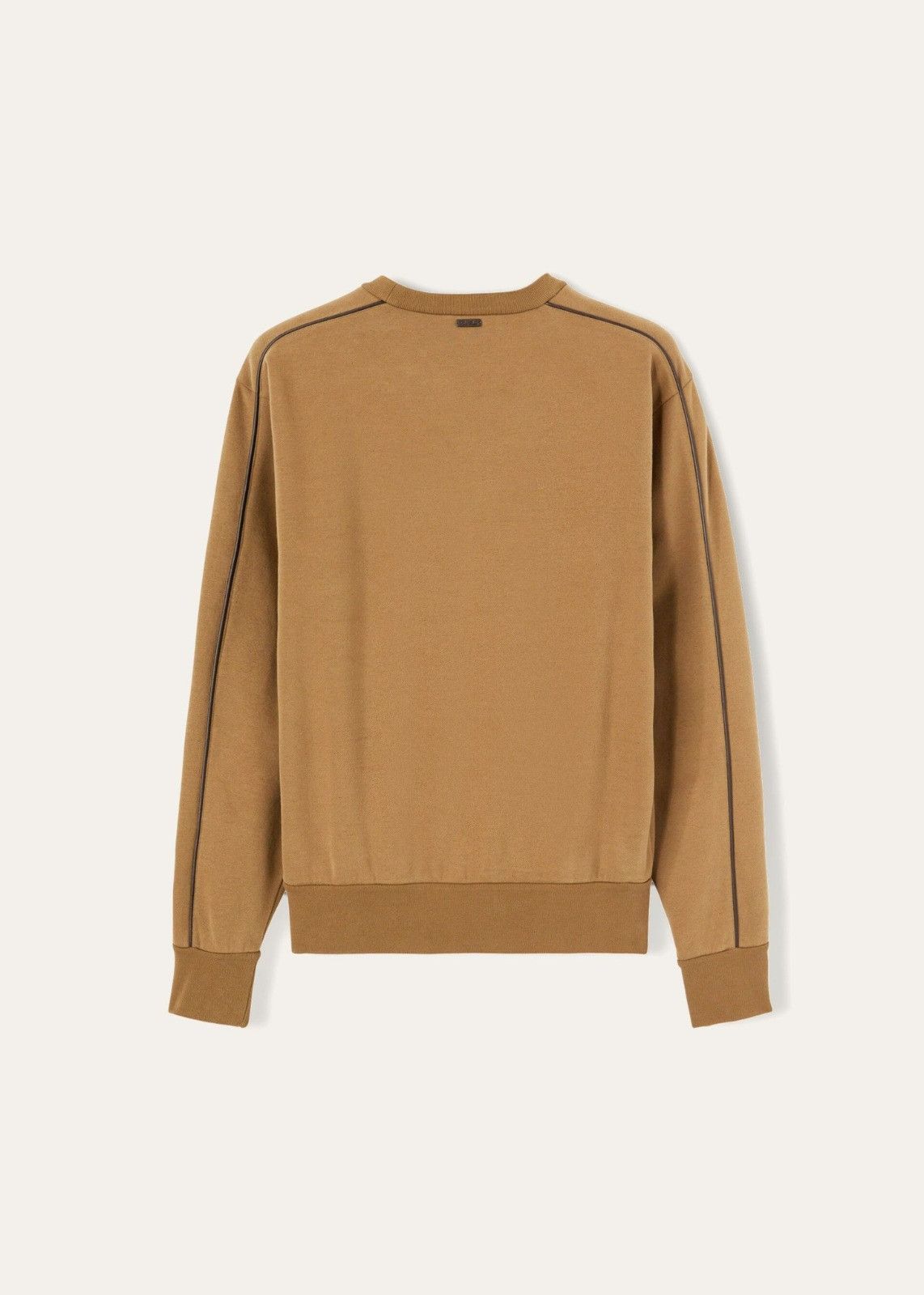 Loro Piana o1srvl11e1224 Girocollo Cotton Jersey Sweatshirt in Camel Size US L / EU 52-54 / 3 - 2 Thumbnail