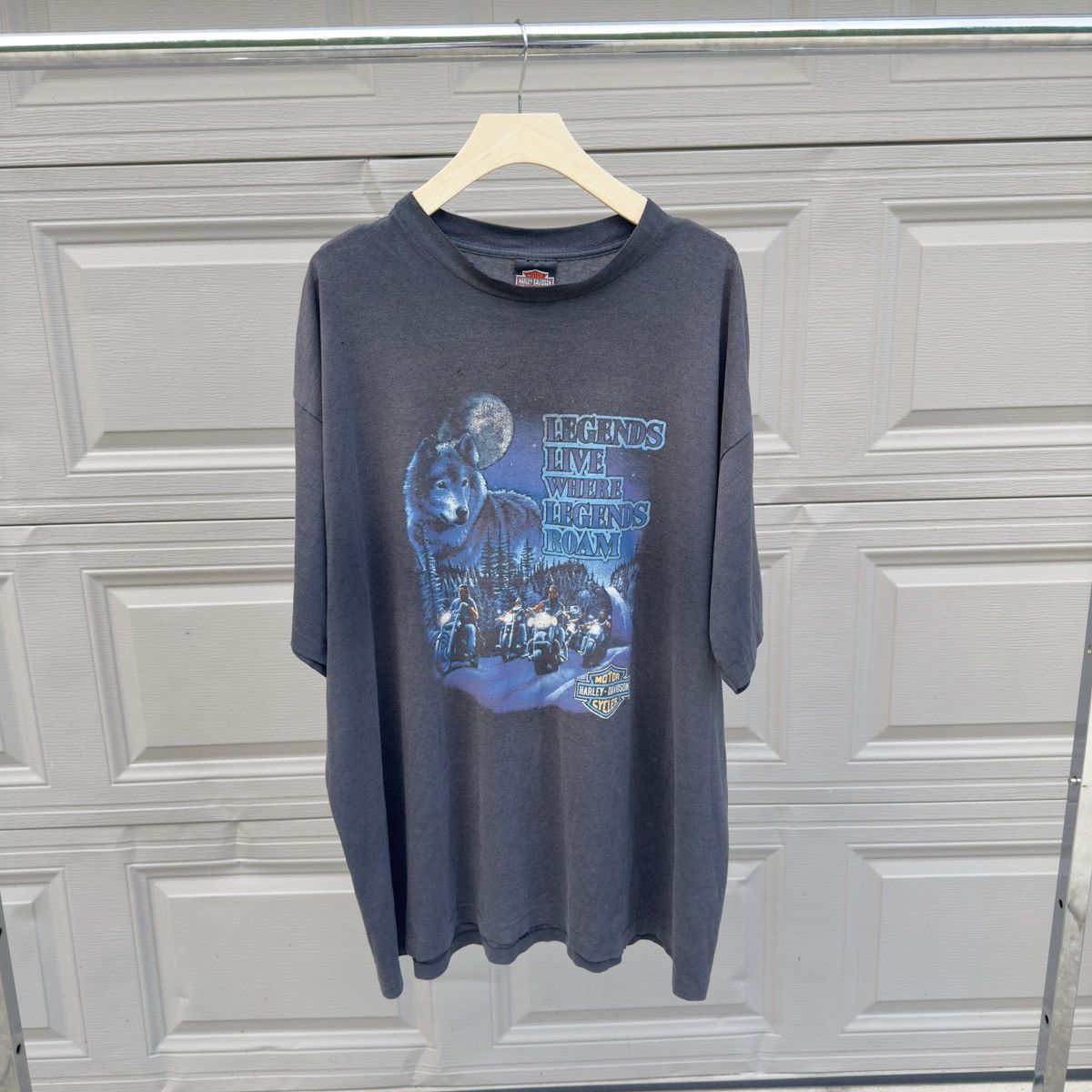 Harley Davidson 90s Harley Thrashed Faded Distressed Shirt ERD Grunge Biker Size US XXL / EU 58 / 5 - 1 Thumbnail