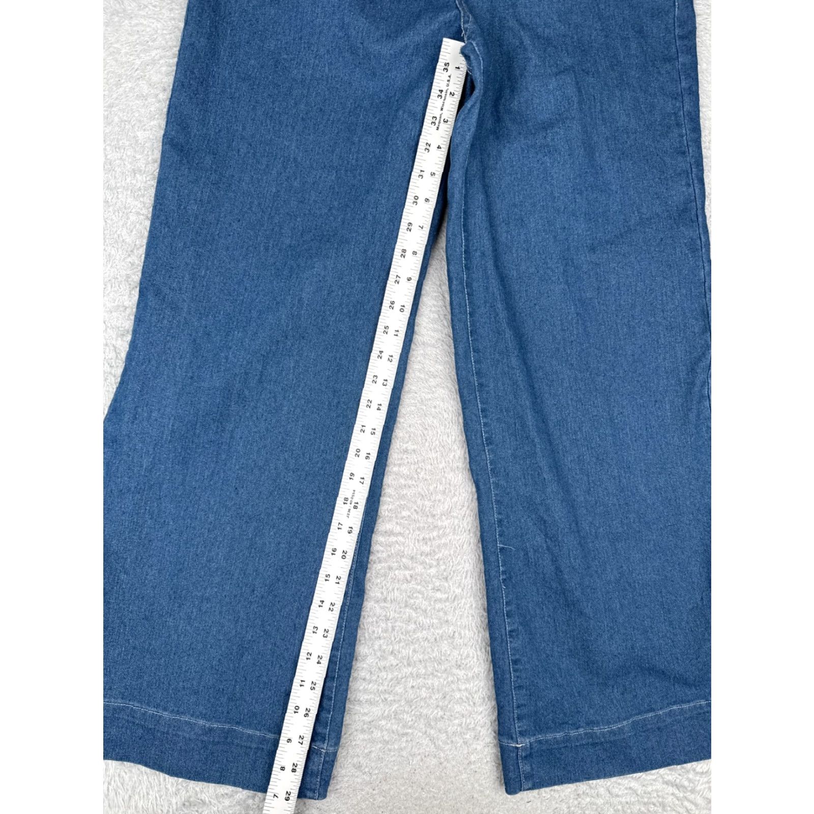 Vintage Womens Jeans 30x30 Blue Denim Wide Leg High Rise Cotton Polyester Blend Pockets Size 30" / US 8 / IT 44 - 7 Thumbnail