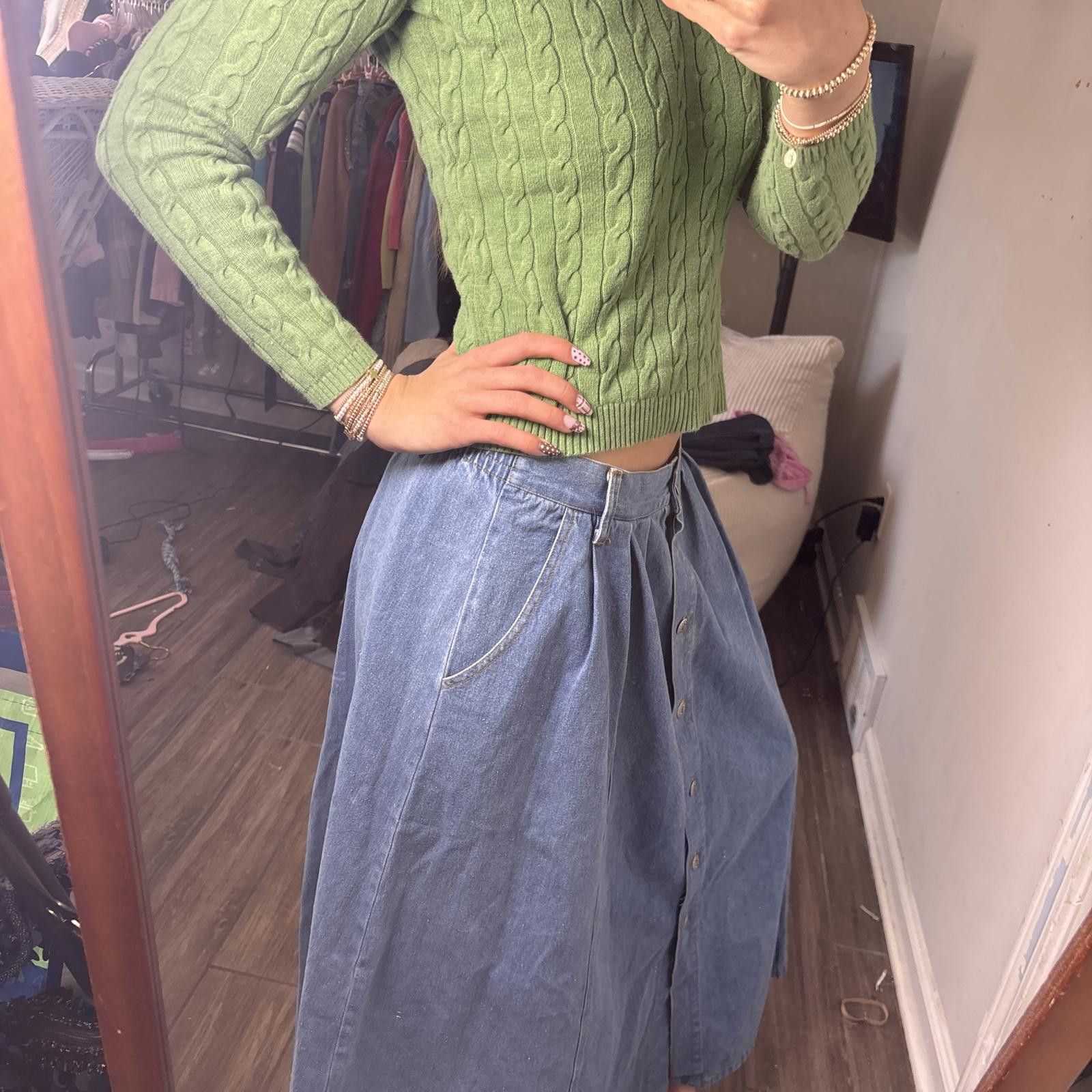 Other vintage denim button up maxi skirt Size 34" / US 12 / IT 48 - 3 Thumbnail