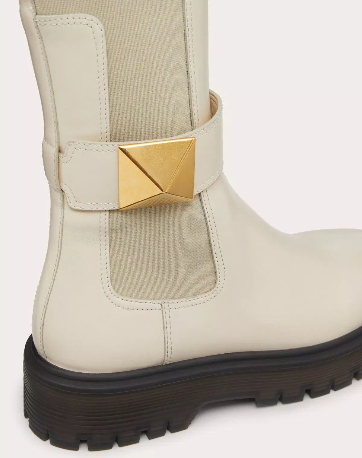 Valentino o1s1wg110426 One Stud Beatle Boots in Calfskin in Ivory Size US 10 / IT 40 - 5 Thumbnail