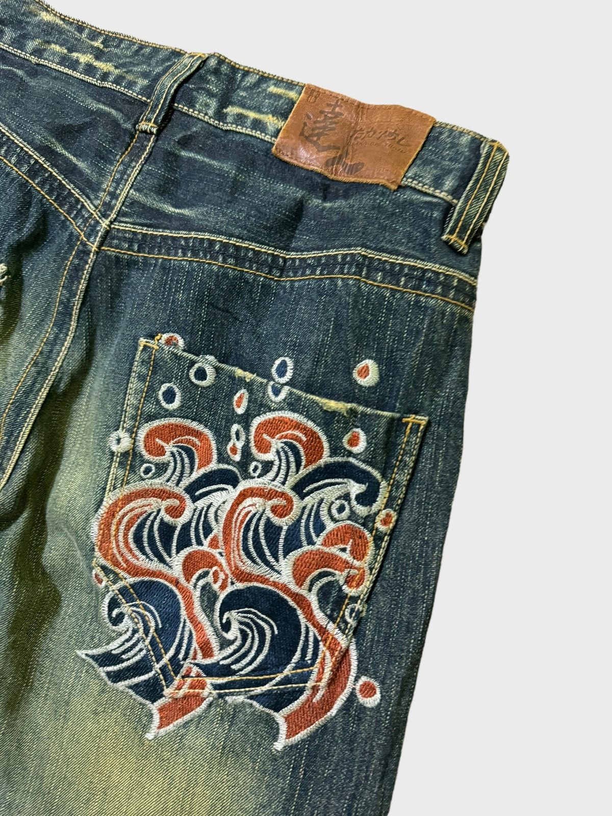 Tornado Mart Made in Japan Osaka Big Train Distressed Denim Jeans Size US 29 - 16 Thumbnail