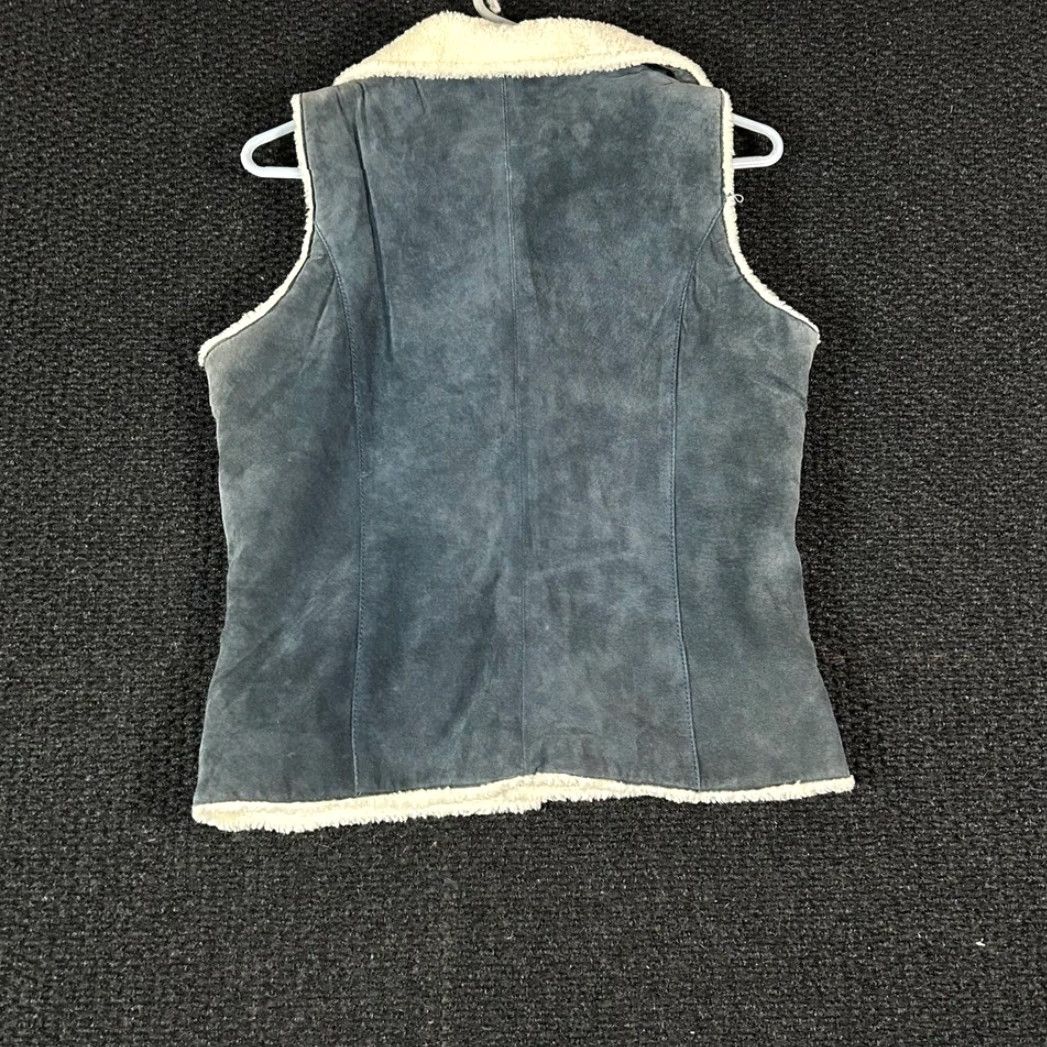 Vintage NEW FRONTIER Vest Biker Sherpa Gray M Womens Toggle Closure Suede Frontiersman Y2K Vintage-inspired Size M / US 6-8 / IT 42-44 - 3 Thumbnail