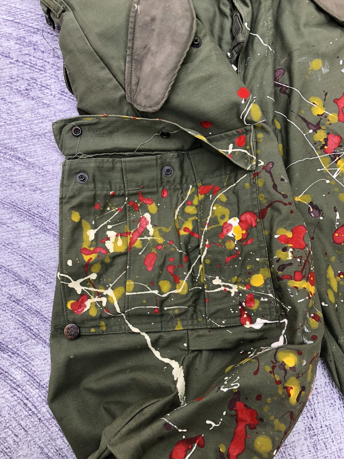 Designer × Vintage Very Rare Cargo Pants Art Colour Paint W30 x L37 Size US 30 / EU 46 - 10 Thumbnail