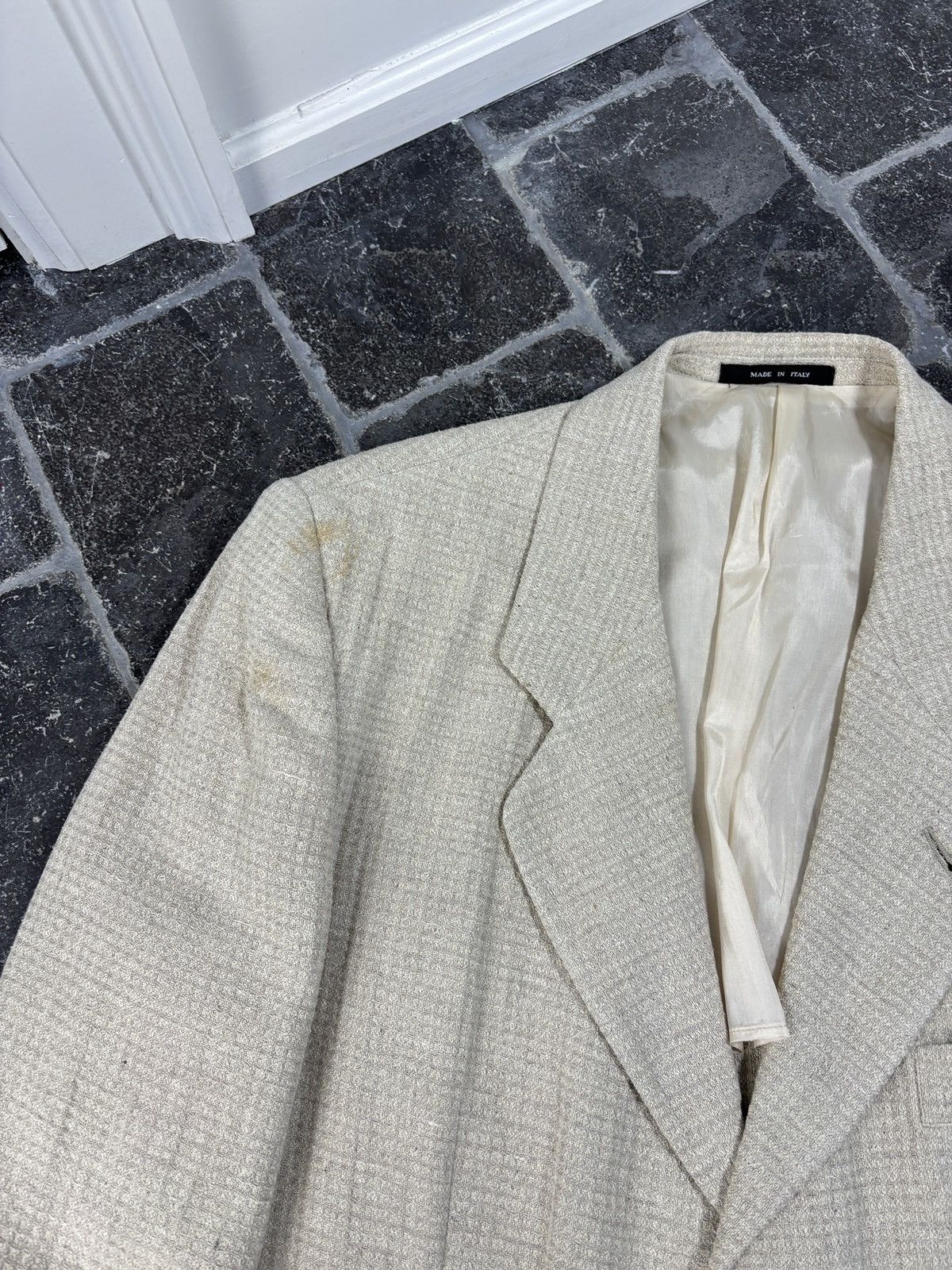 Emporio Armani S/S 1994 Emporio Armani Jacket 90s Vintage Linen Blazer Puck Size 48R - 18 Thumbnail