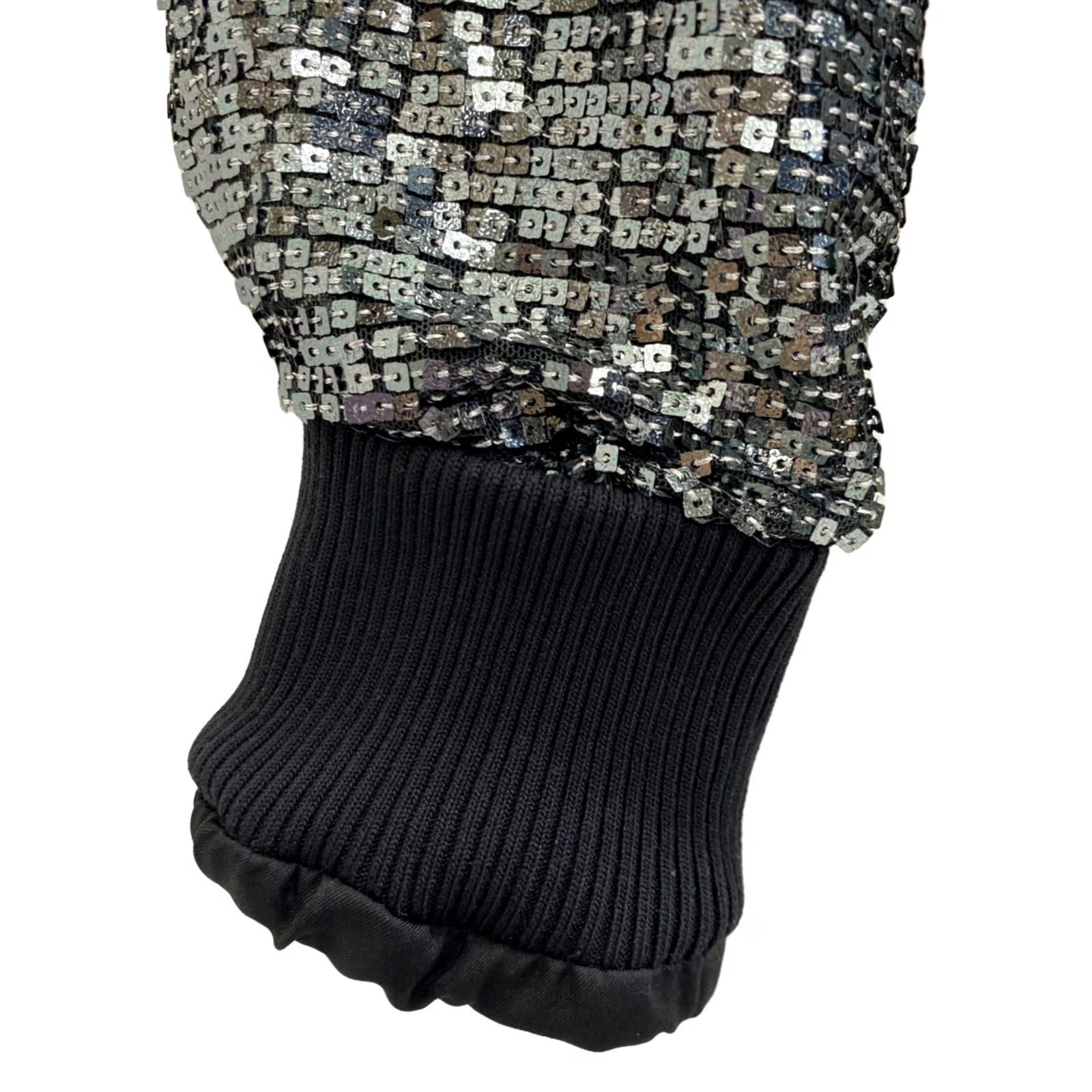 Zara ZARA Blouson Jacket Man L Black x silver Sequined Size US L / EU 52-54 / 3 - 6 Thumbnail
