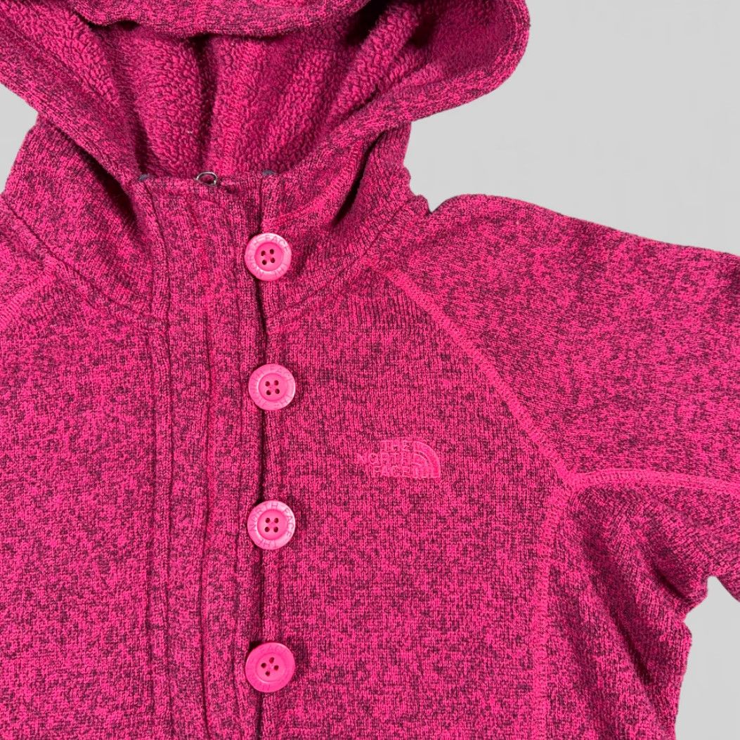 The North Face The North Face Sweater Womens M Pink Heather Hooded Mock Neck Gorpcore Buttons Pockets Raglan Sleeve Pullover Fleece Logo Size M / US 6-8 / IT 42-44 - 2 Thumbnail