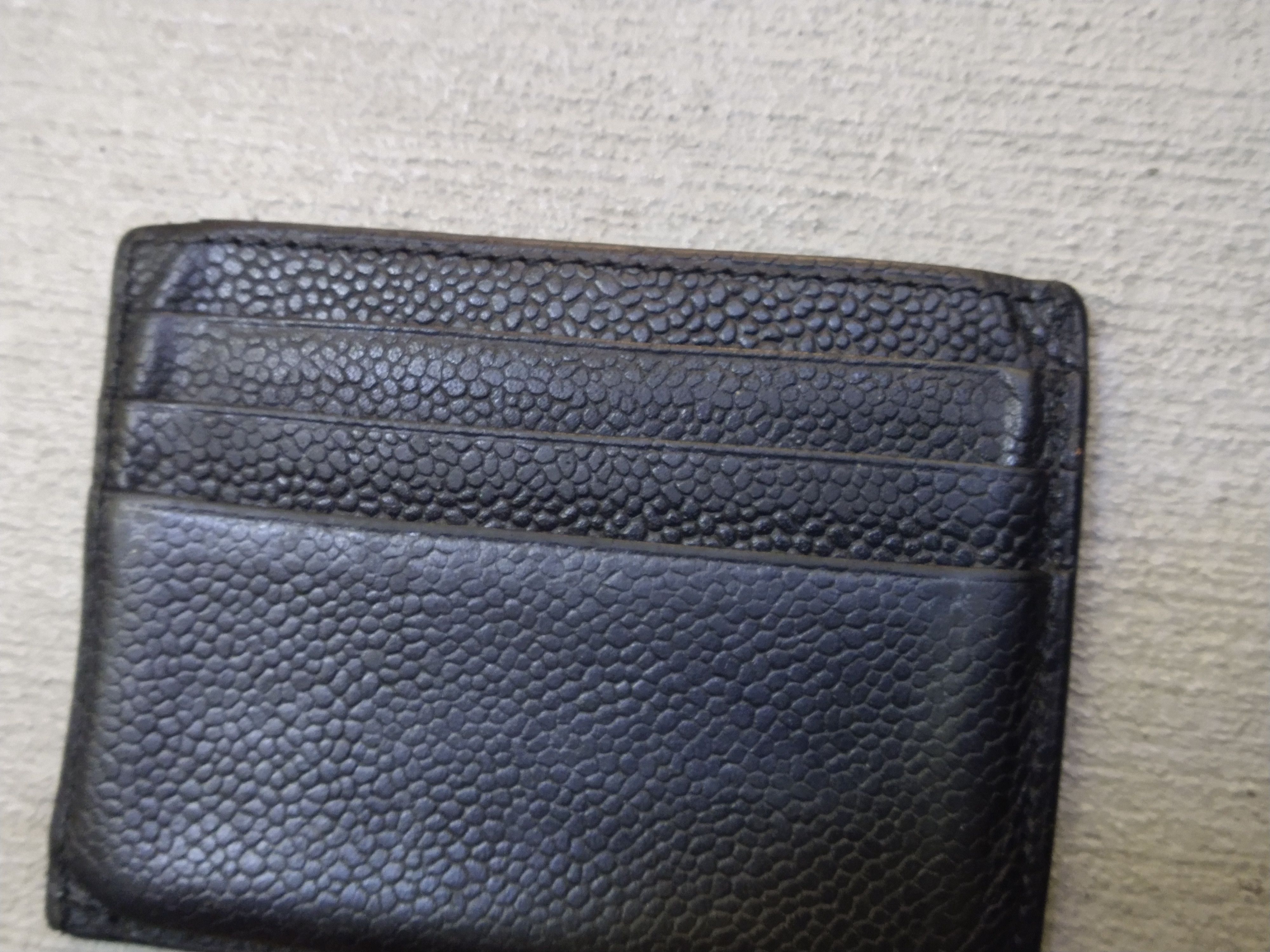 Thom Browne Thom Browne Cardholder Wallet Black Leather Pebbled Slim Size ONE SIZE - 9 Thumbnail