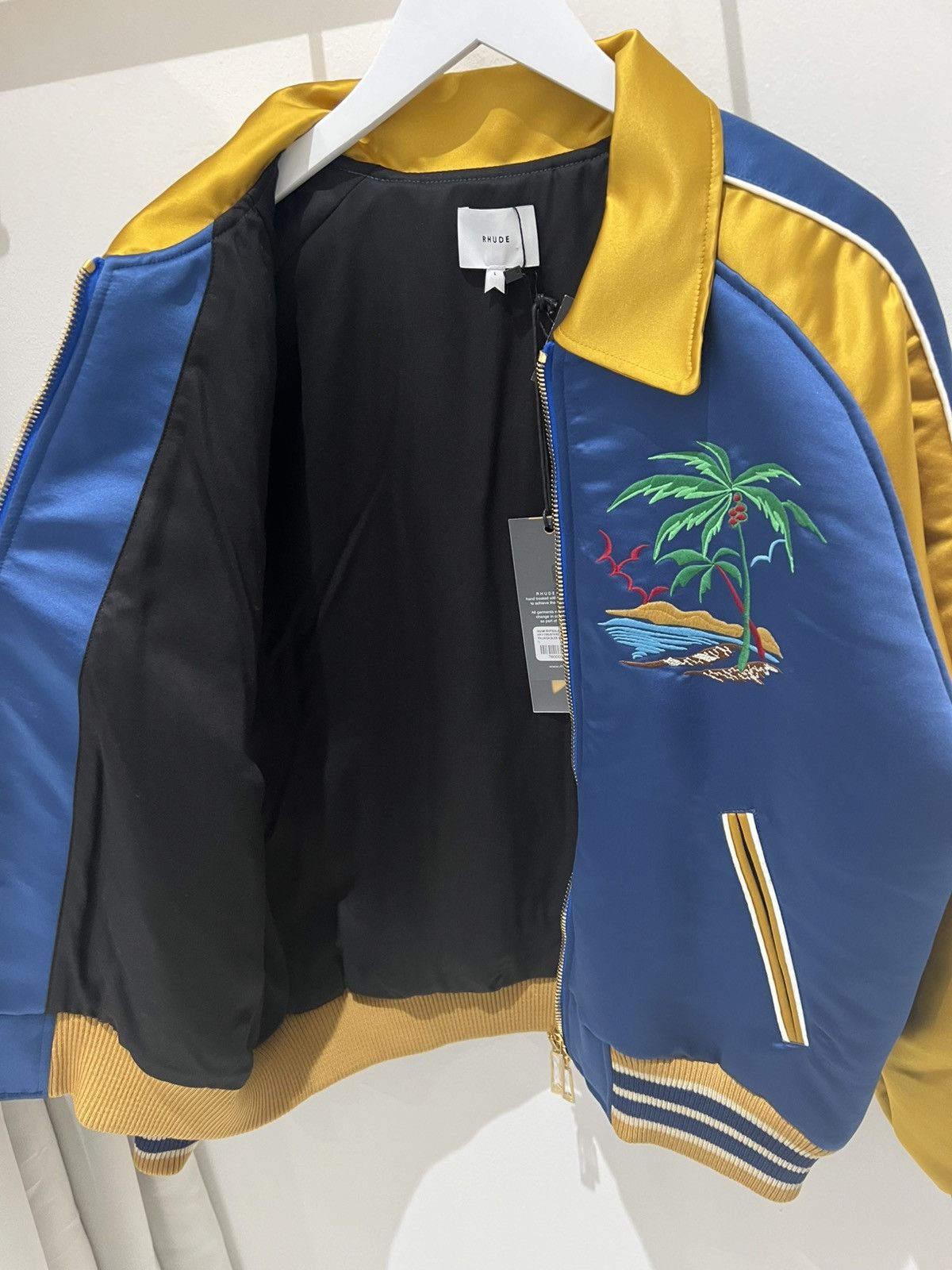 Rhude RHUDE PALM EAGLES SOUVENIER JACKET NAVY&MUSTARD YELLOW SizeL Size US L / EU 52-54 / 3 - 10 Thumbnail