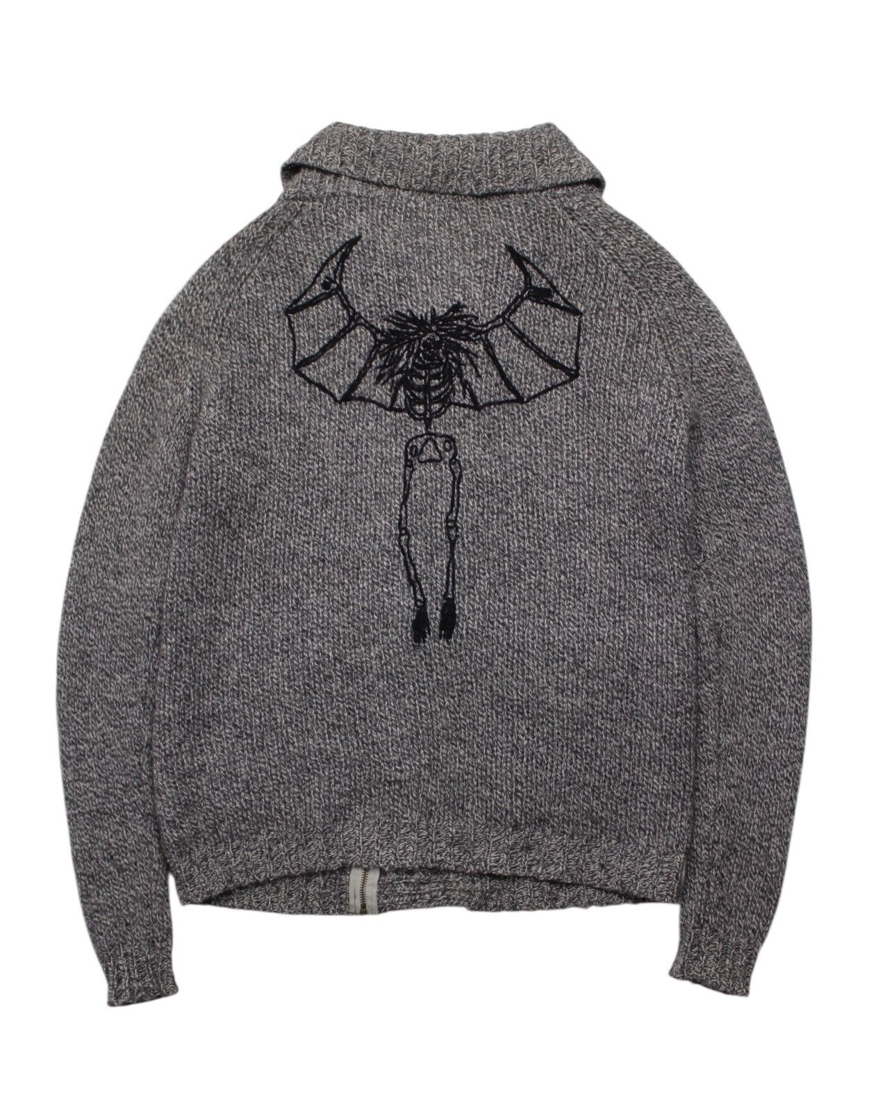Hysteric Glamour 2000S JAPANESE MADE EMBROIDERED GRAPHIC SHAWL KNIT CARDIGAN Size US L / EU 52-54 / 3 - 1 Thumbnail