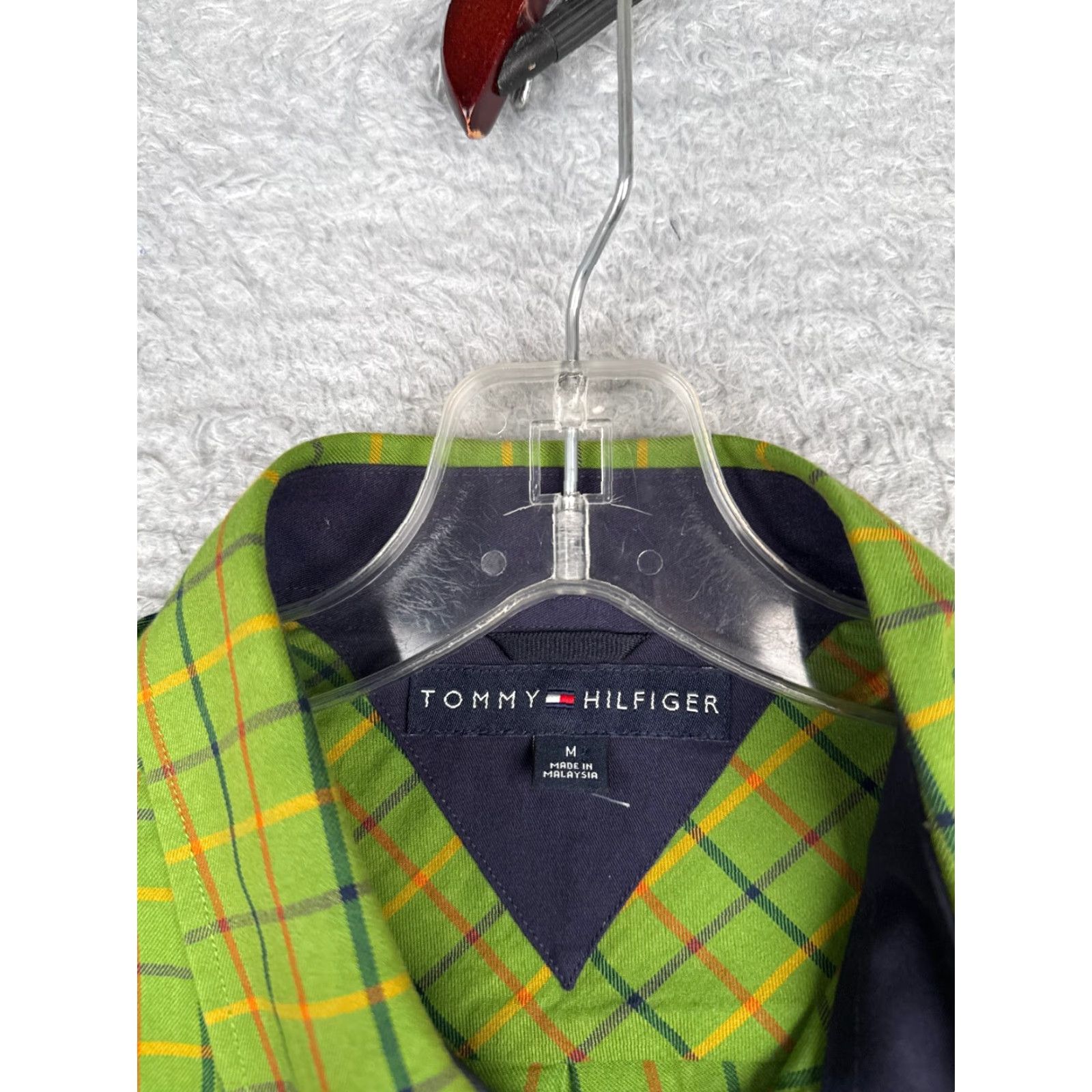 Tommy Hilfiger Tommy Hilfiger Shirt Adult Medium Green Plaid Flannel Long Sleeve Button-Up Pocket Mens Size US M / EU 48-50 / 2 - 7 Thumbnail