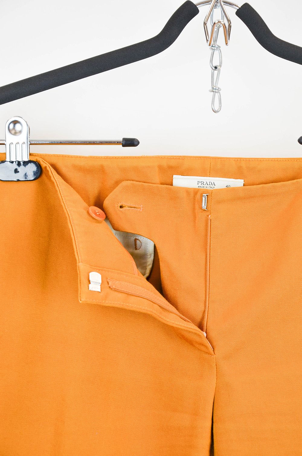 Prada Prada High-Rise Cotton Twill Orange Pants – Size 40IT Size 27" / US 4 / IT 40 - 7 Thumbnail