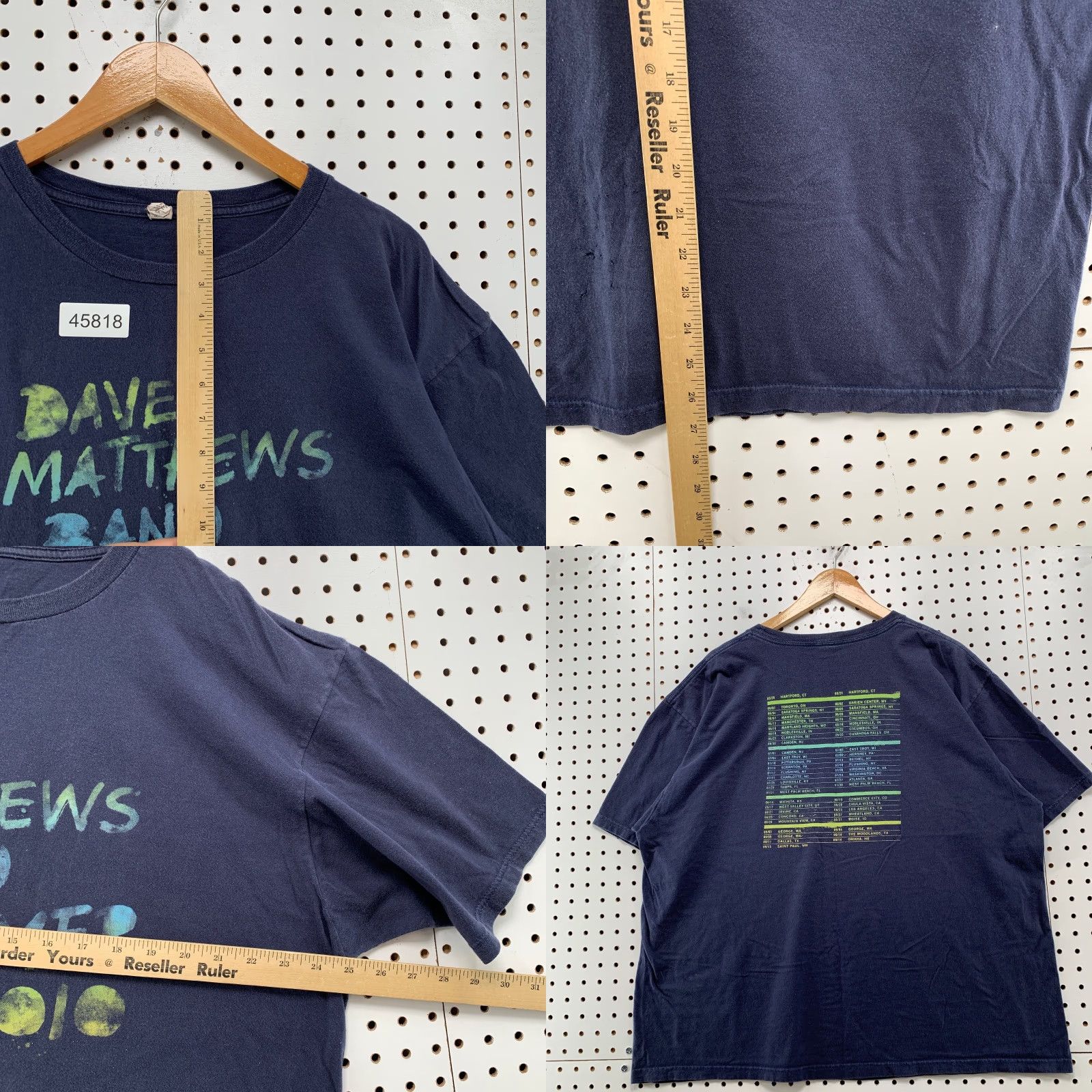 Anvil Dave Matthews Band T Shirt Mens 2XL Blue Summer 2010 Tour Music Concert Size US XXL / EU 58 / 5 - 8 Thumbnail