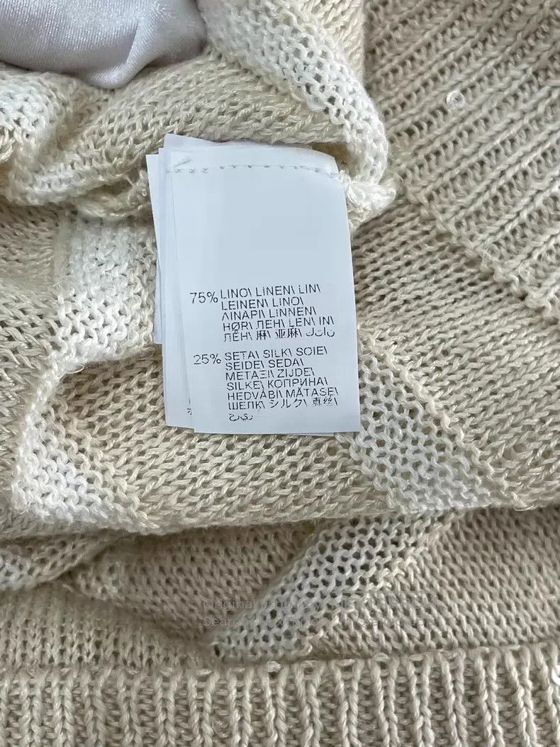 Brunello Cucinelli Brunello Cucinelli Beige linen sequin long-sleeved sweater Size L / US 10 / IT 46 - 4 Thumbnail