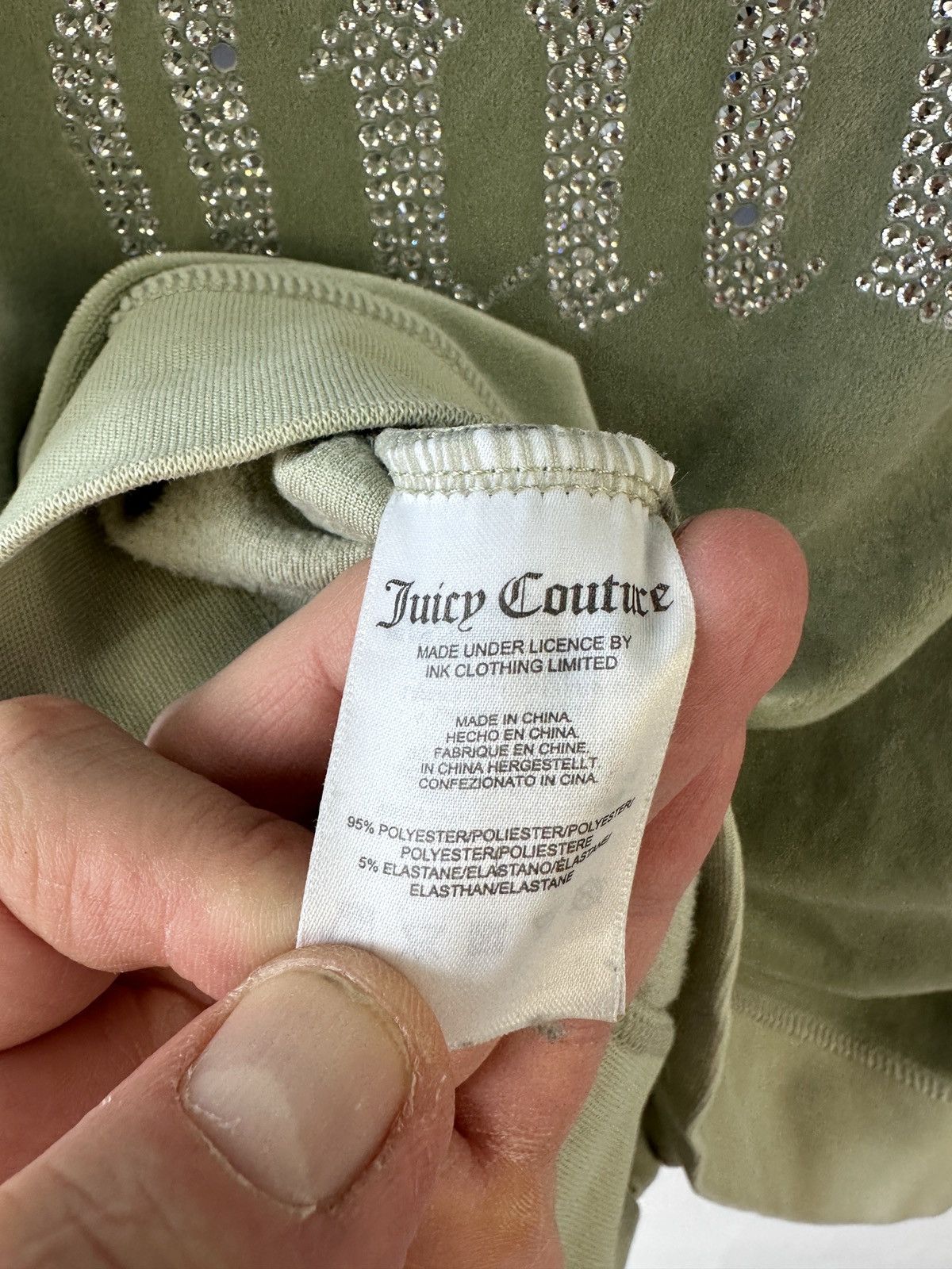Juicy Couture Juicy Couture Velour Hoodie XL Rhinestone Spellout Back Y2K Size XL / US 12-14 / IT 48-50 - 13 Thumbnail