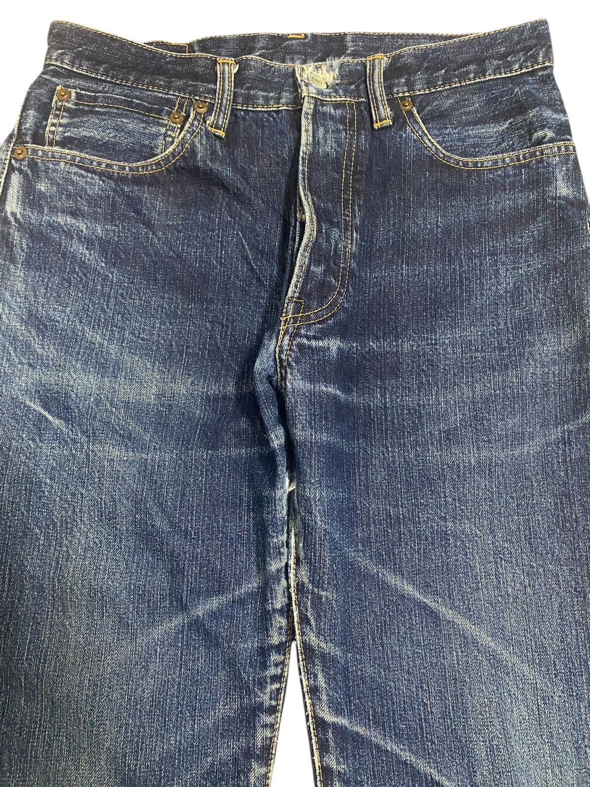 Japanese Brand Vintage Nylon Blue Wash Distressed Loose Jeans Size US 29 - 3 Thumbnail
