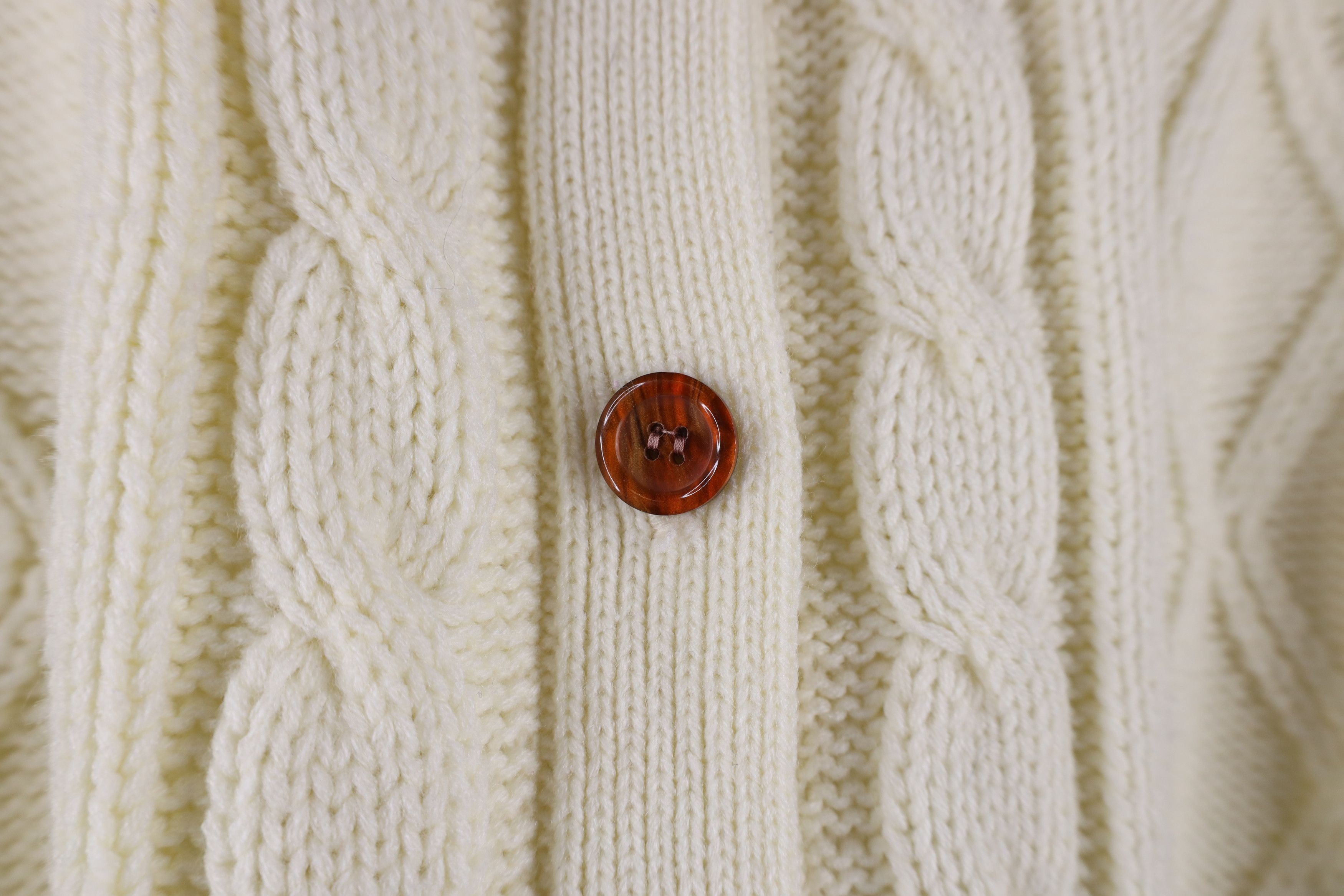 Vintage Vintage 60s 70s Streetwear Fisherman Knit Cardigan Sweater Size M / US 6-8 / IT 42-44 - 4 Thumbnail
