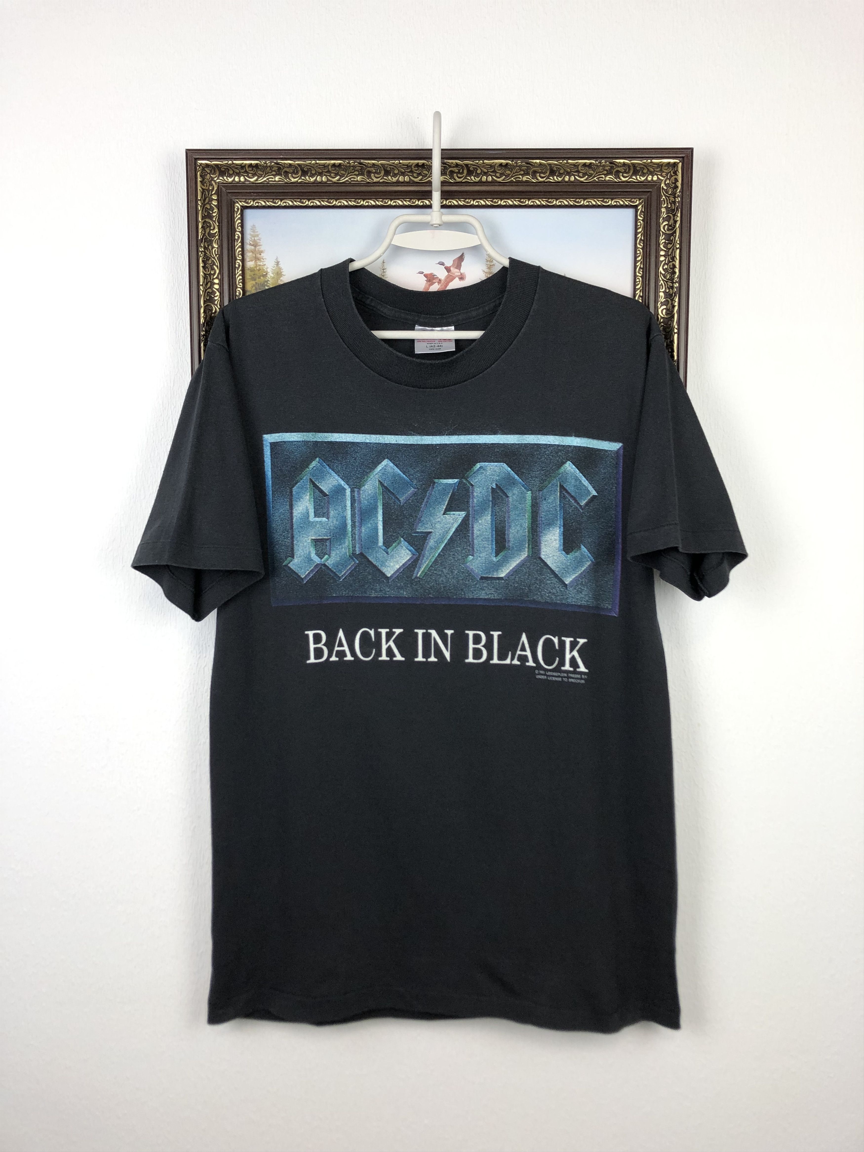 Vintage Vintage ACDC AC/DC 1991 World Tour Back in Black Shirt Tee Size US L / EU 52-54 / 3 - 1 Thumbnail