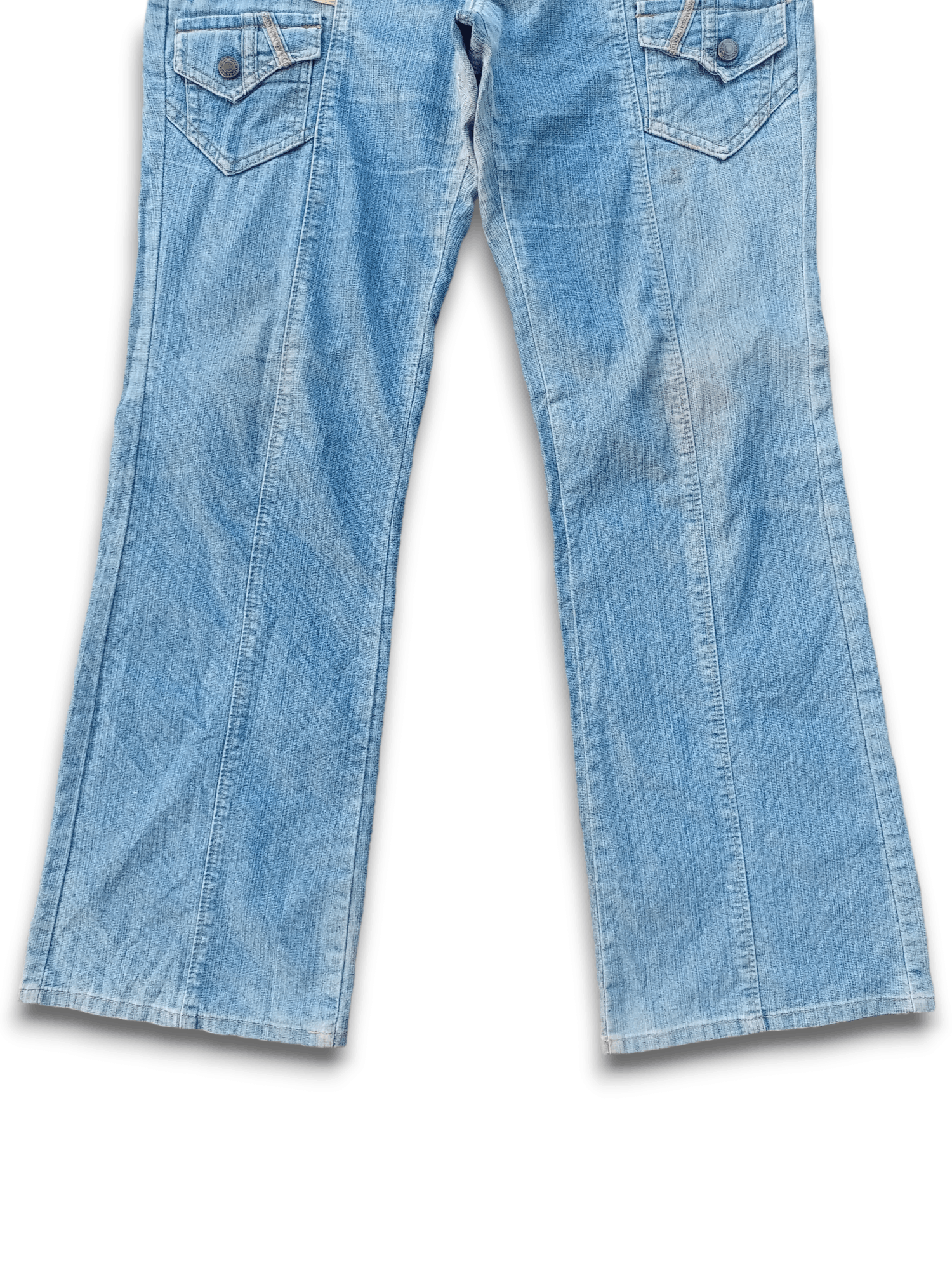 Japanese Brand Vintage Japanese Brand Distressed Flare Denim Bush Pants Size US 33 - 7 Thumbnail