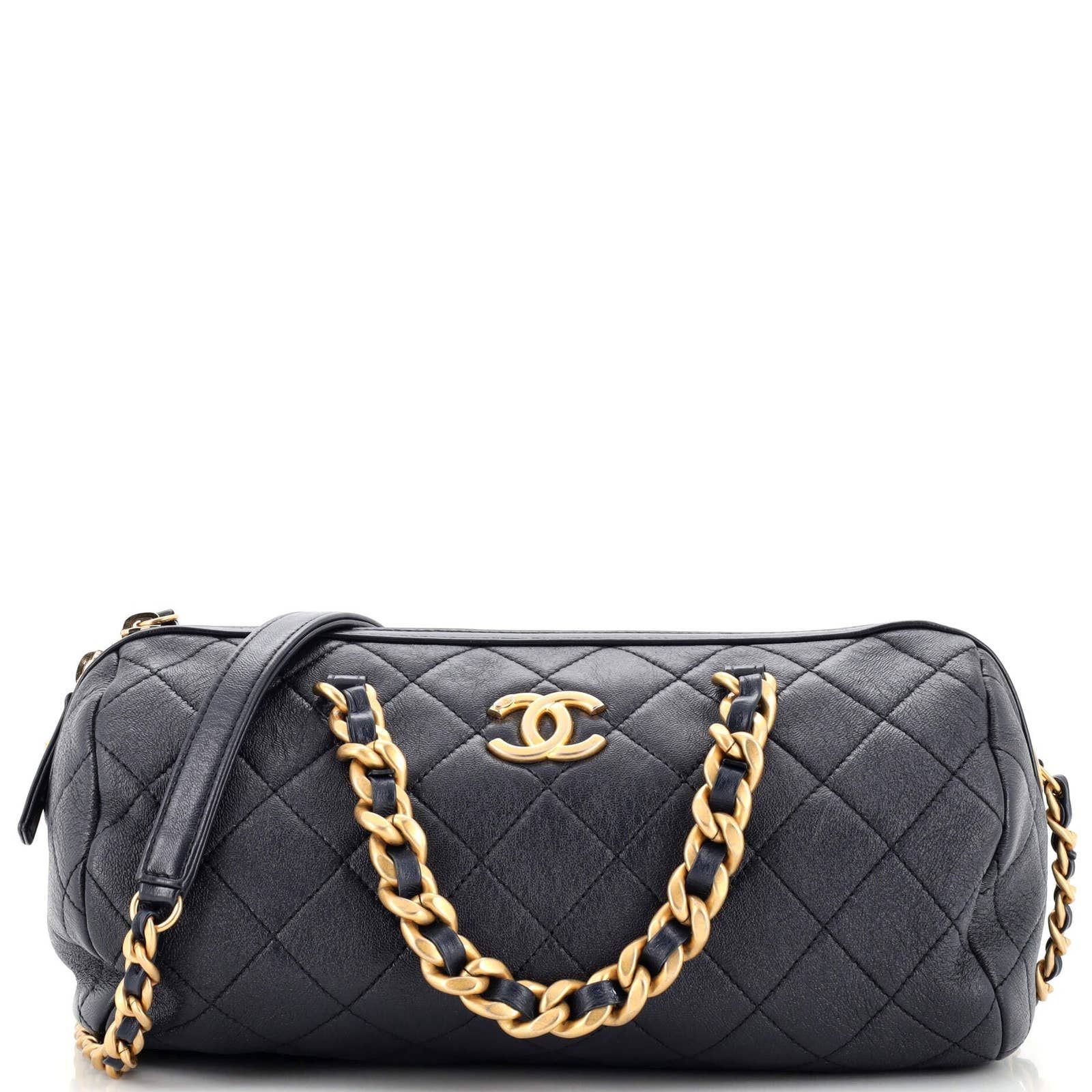 Chanel Fashion Therapy Bowling Bag Quilted Shiny Lambskin Medium