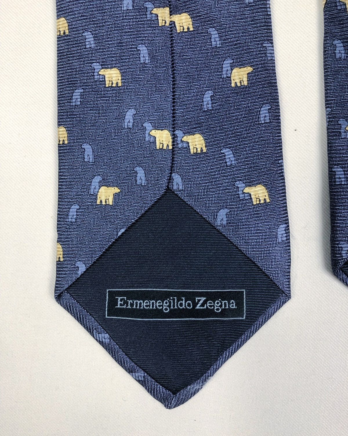 Ermenegildo Zegna Rare Ermenegildo Zegna Polar Bear Silk Tie Made in Italy Size ONE SIZE - 7 Thumbnail