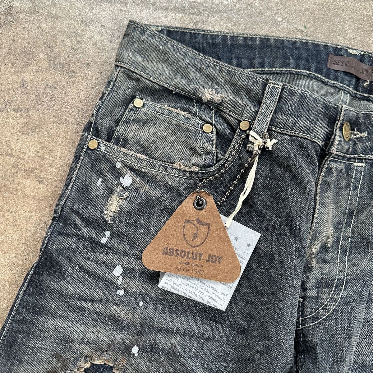 Absolut Joy Absolut Joy Dirty Wash Distressed Slim Fit Denim Gucci Size US 30 / EU 46 - 8 Thumbnail