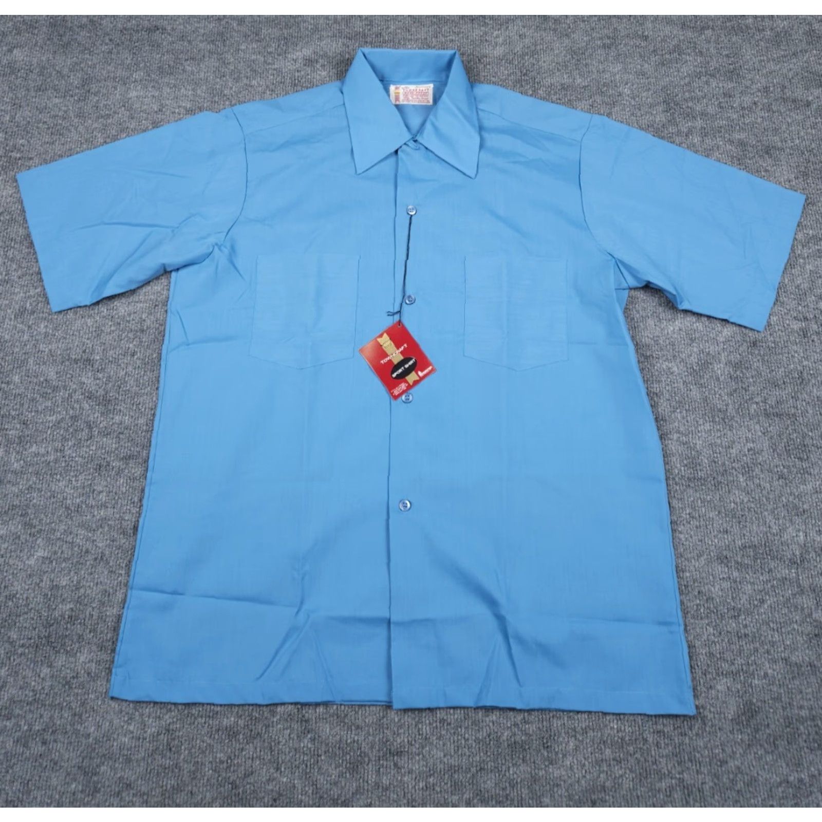 Vintage VINTAGE Penn-Prest Towncraft Shirt Mens Medium Blue Short Sleeve NWT Pennys Cotton Blend Rockabilly 1960s Button-Front Mens Size US M / EU 48-50 / 2 - 3 Thumbnail