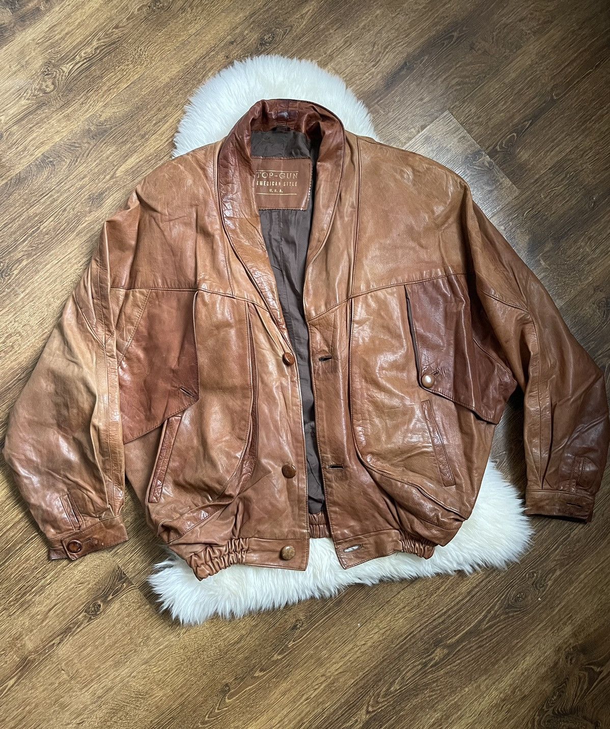Other Top-Gun Vintage Leather Jacket Size US L / EU 52-54 / 3 - 1 Thumbnail