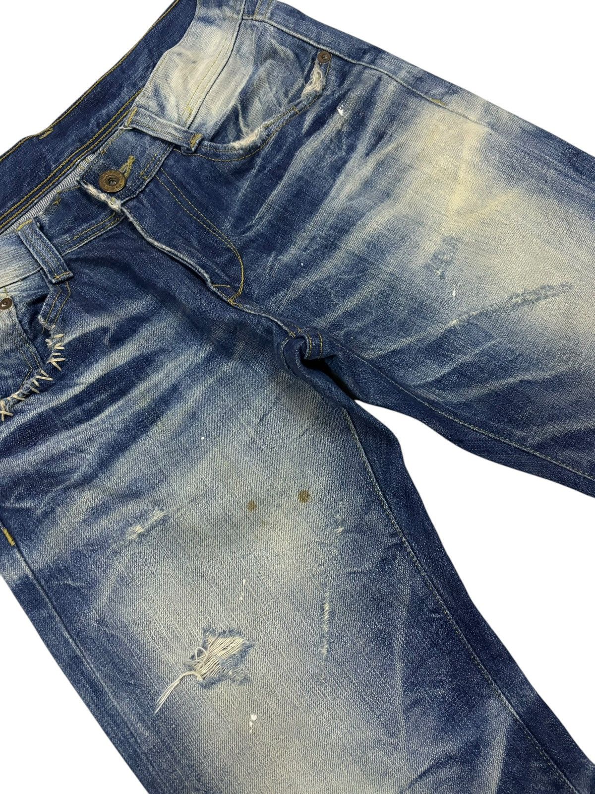 14th Addiction × Japanese Brand Vintage A.V.H Costume Black Label Distressed Jeans Size US 31 - 3 Thumbnail
